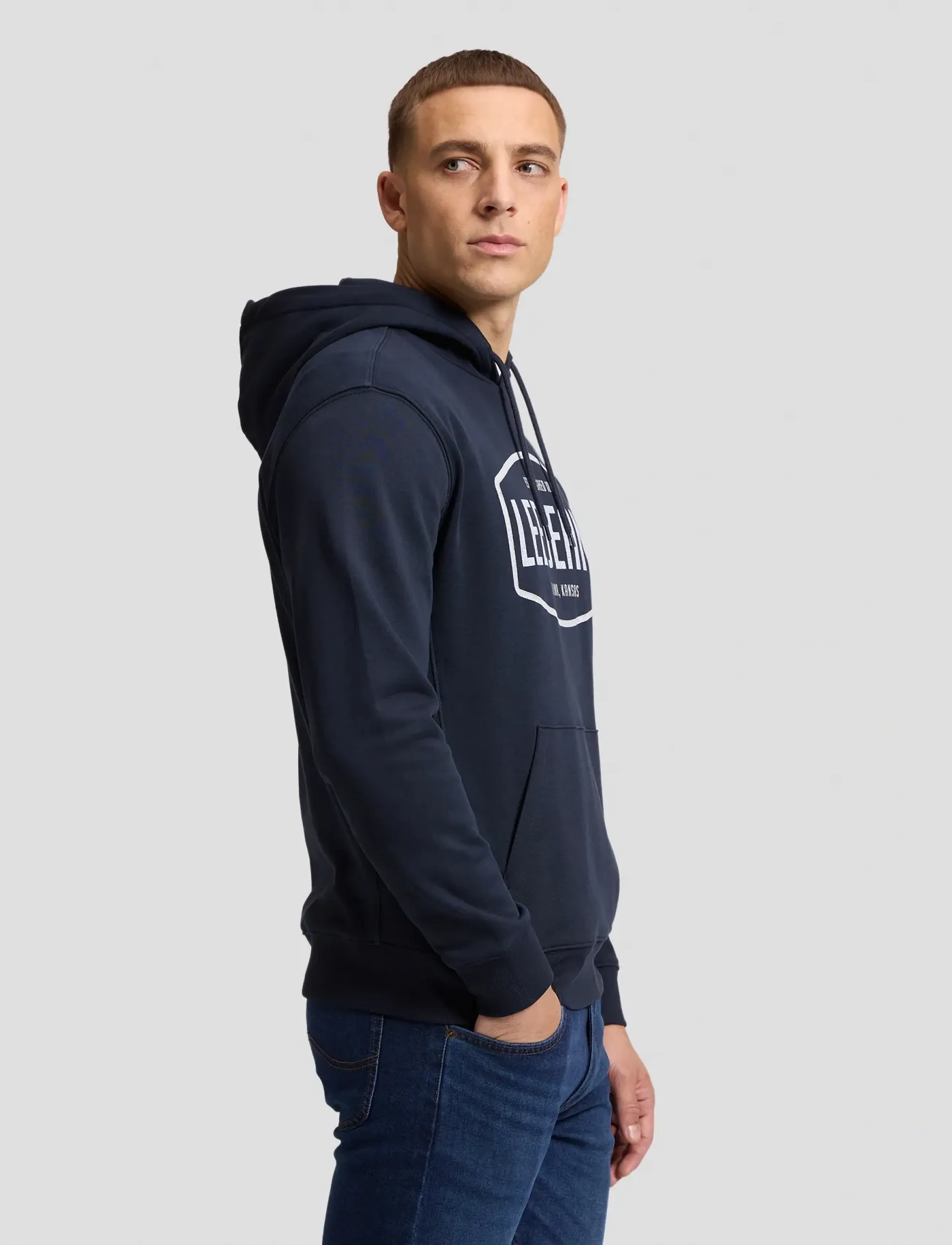 Lee Jeans - BIG LOGO HOODIE - hoodies - rebel navy - 4