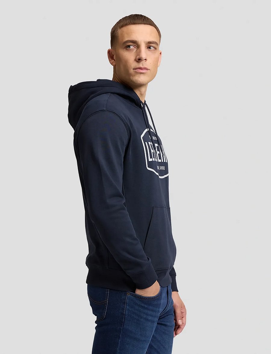 Lee Jeans - BIG LOGO HOODIE - hoodies - rebel navy - 4