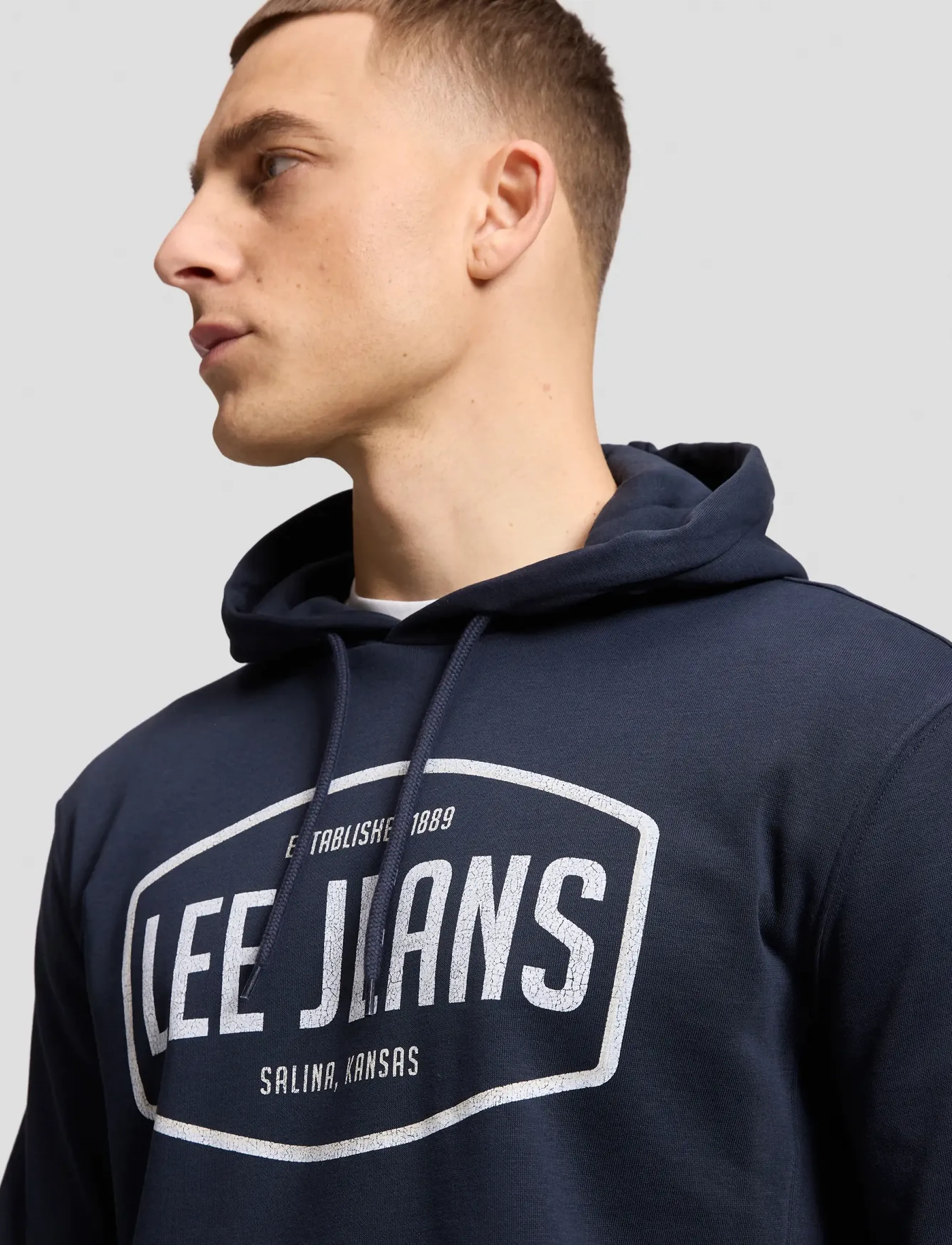 Lee Jeans - BIG LOGO HOODIE - hoodies - rebel navy - 5