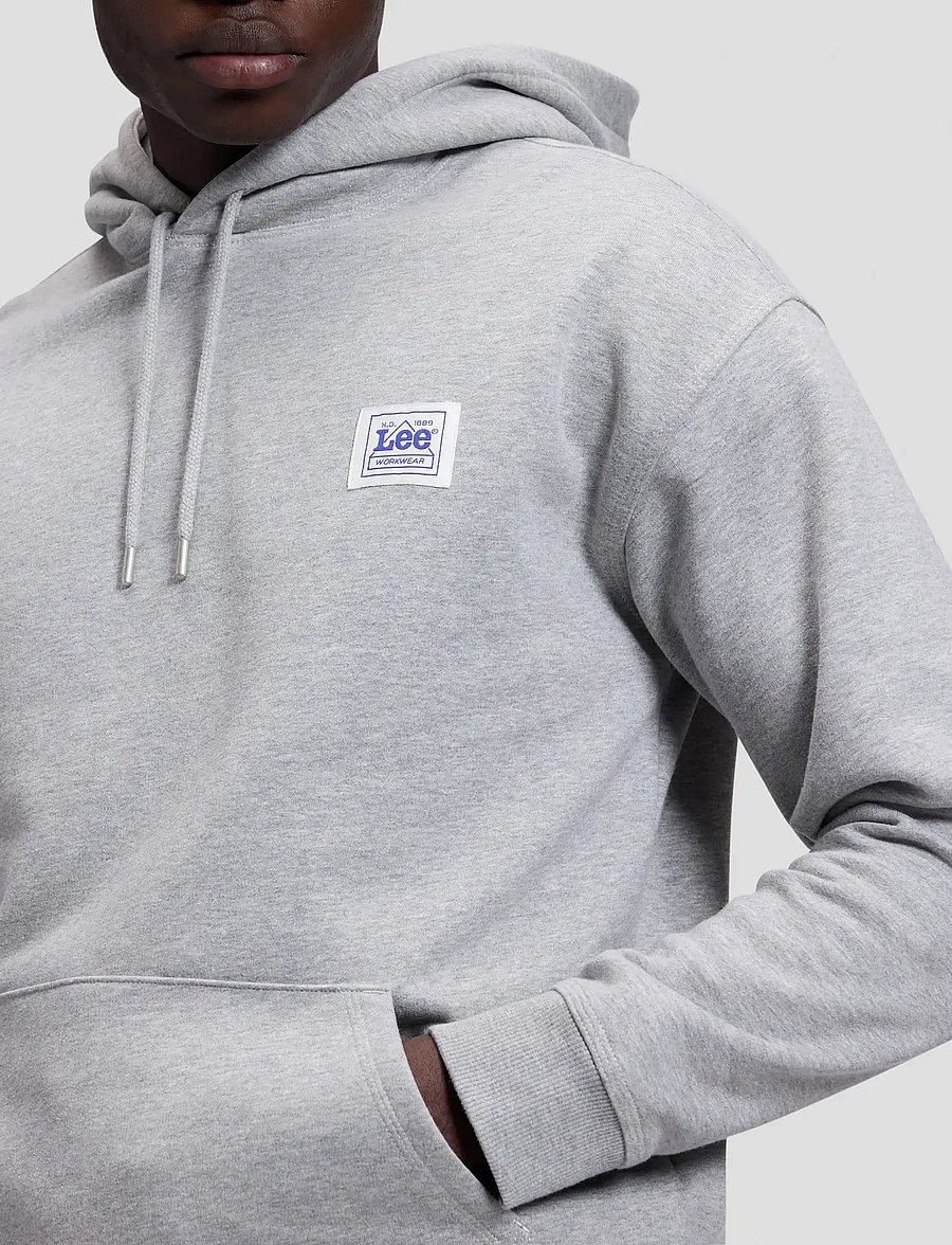 Lee Jeans - WORKWEAR HOODIE - hættetrøjer - mid grey mele - 5