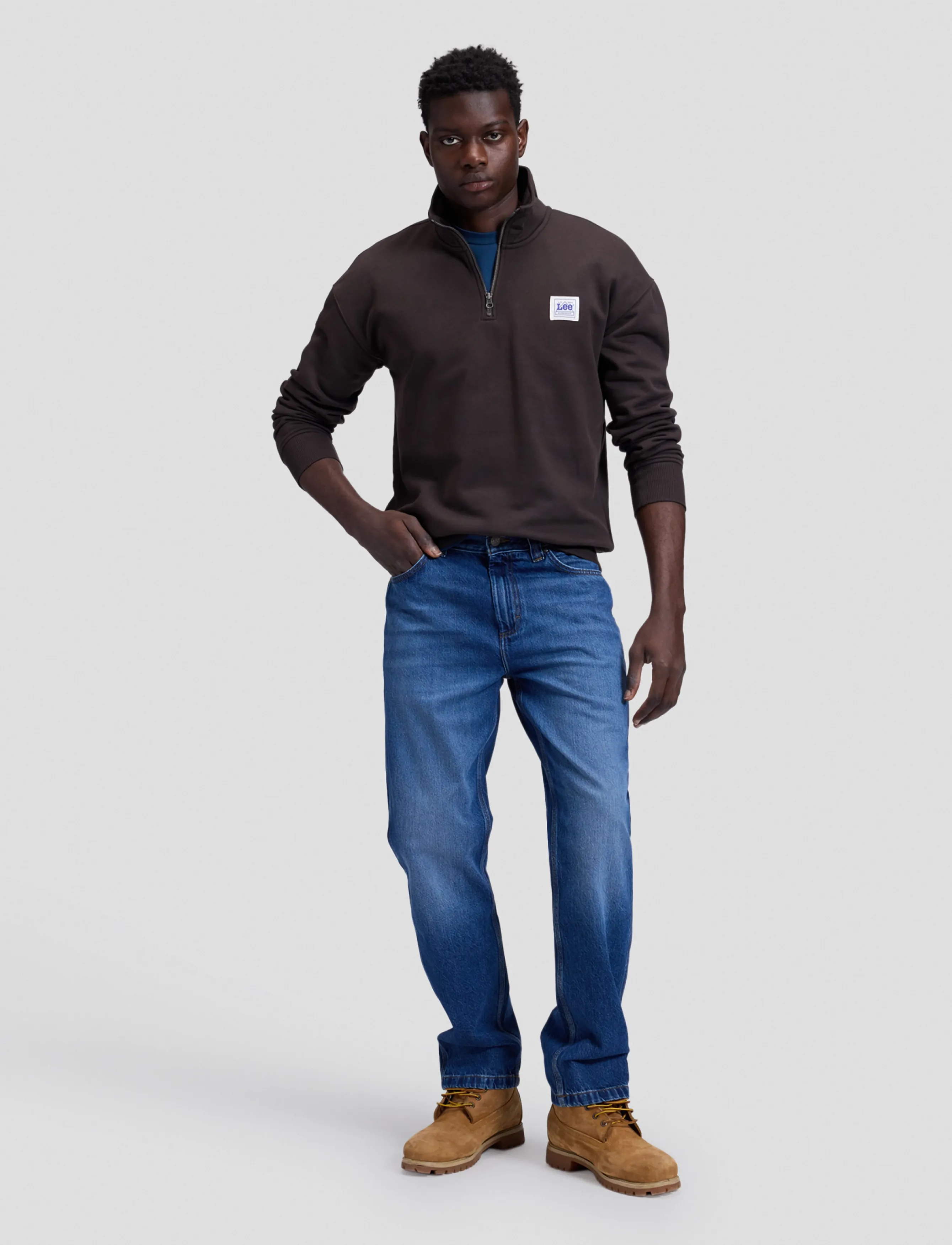 Lee Jeans - WORKWEAR HALF ZIP - chocolate torte - 3