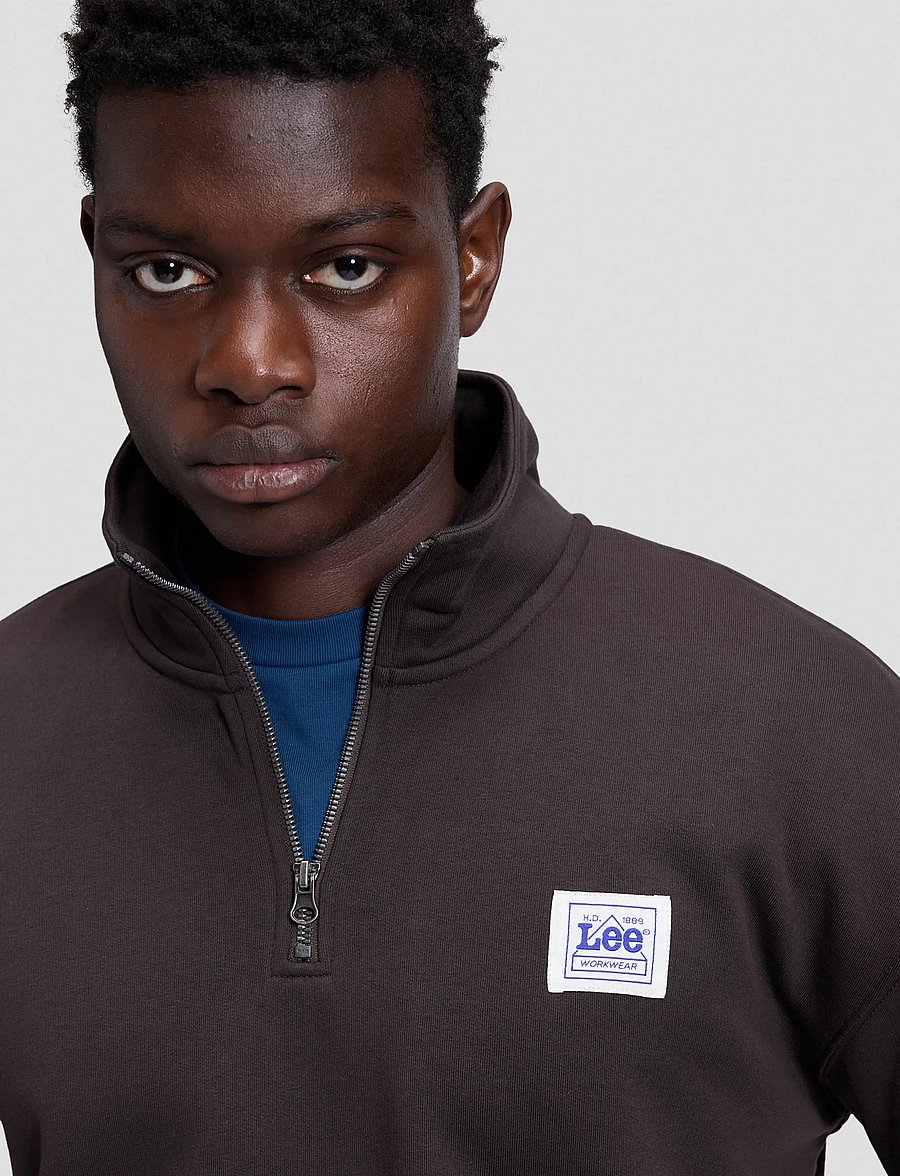 Lee Jeans - WORKWEAR HALF ZIP - chocolate torte - 5