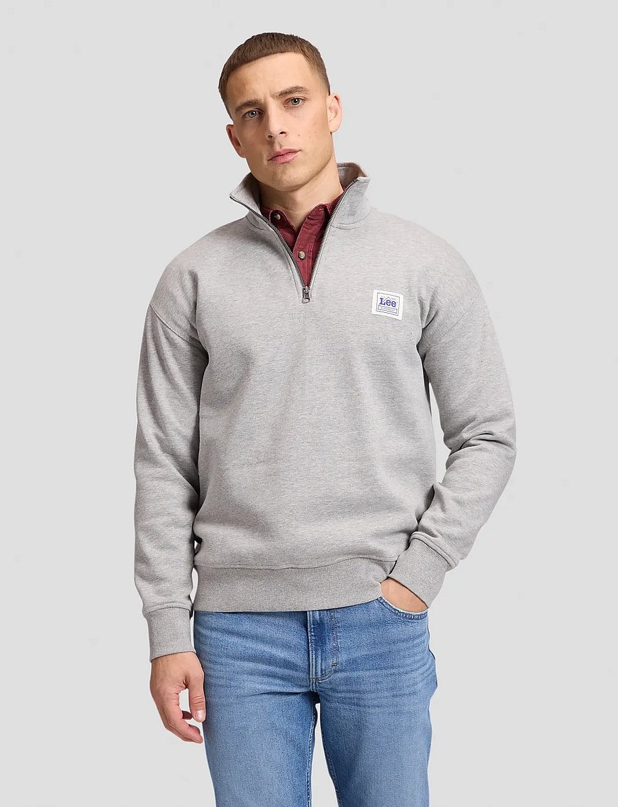 Lee Jeans - WORKWEAR HALF ZIP - halfzip strik - grey mele - 0