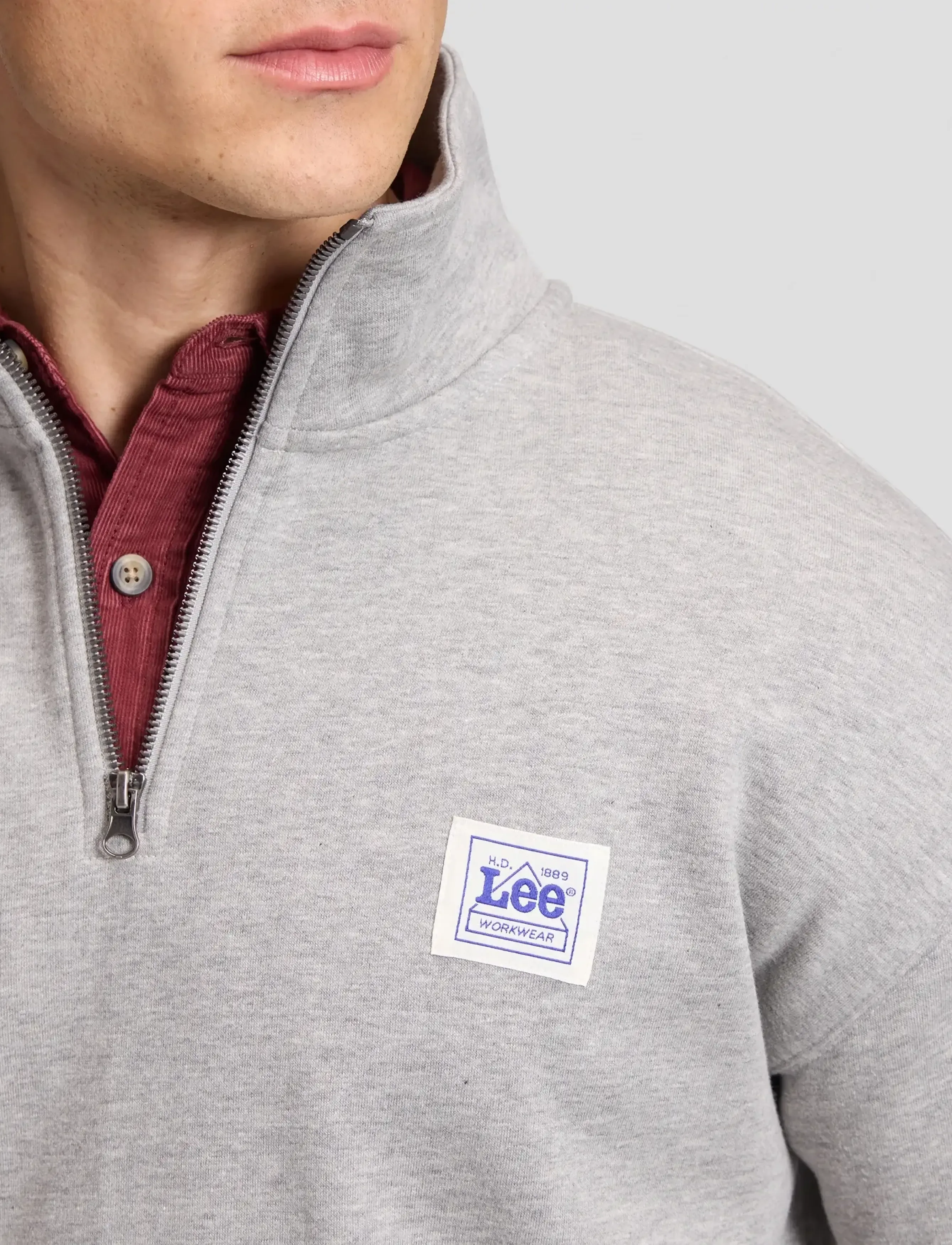 Lee Jeans - WORKWEAR HALF ZIP - halfzip strik - grey mele - 5