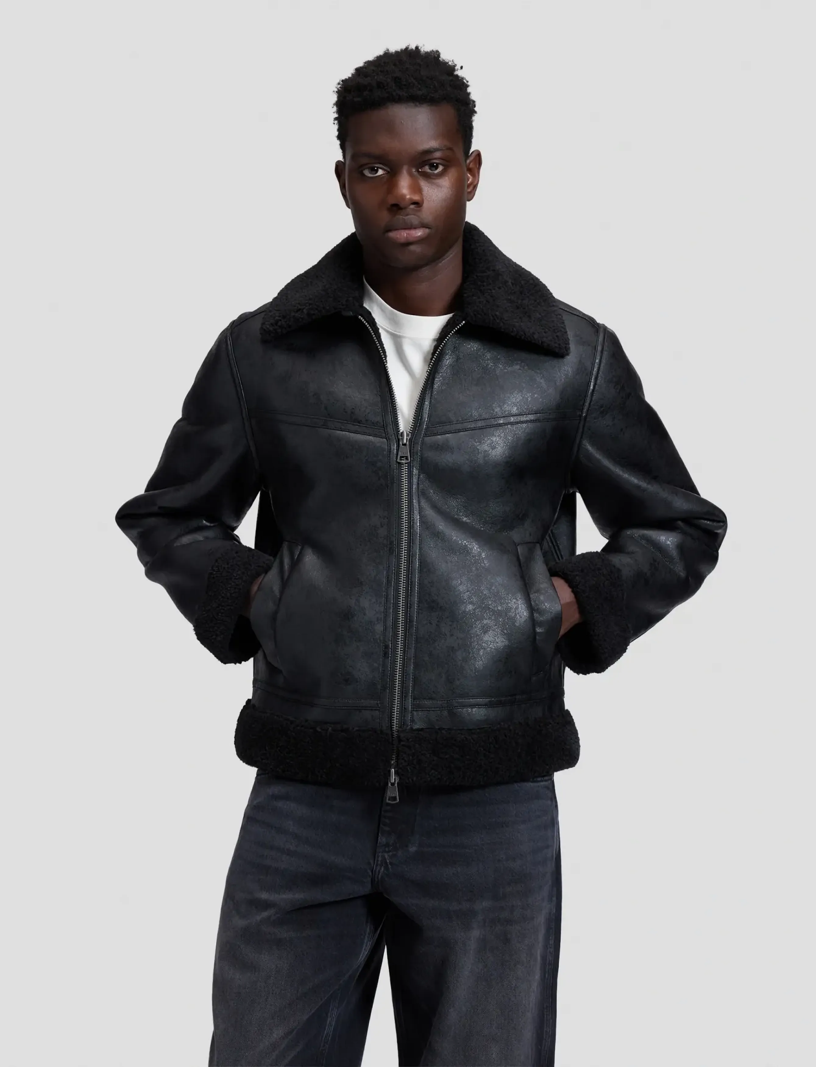 Lee Jeans AVIATOR JACKET - Clothing - BLACK / black