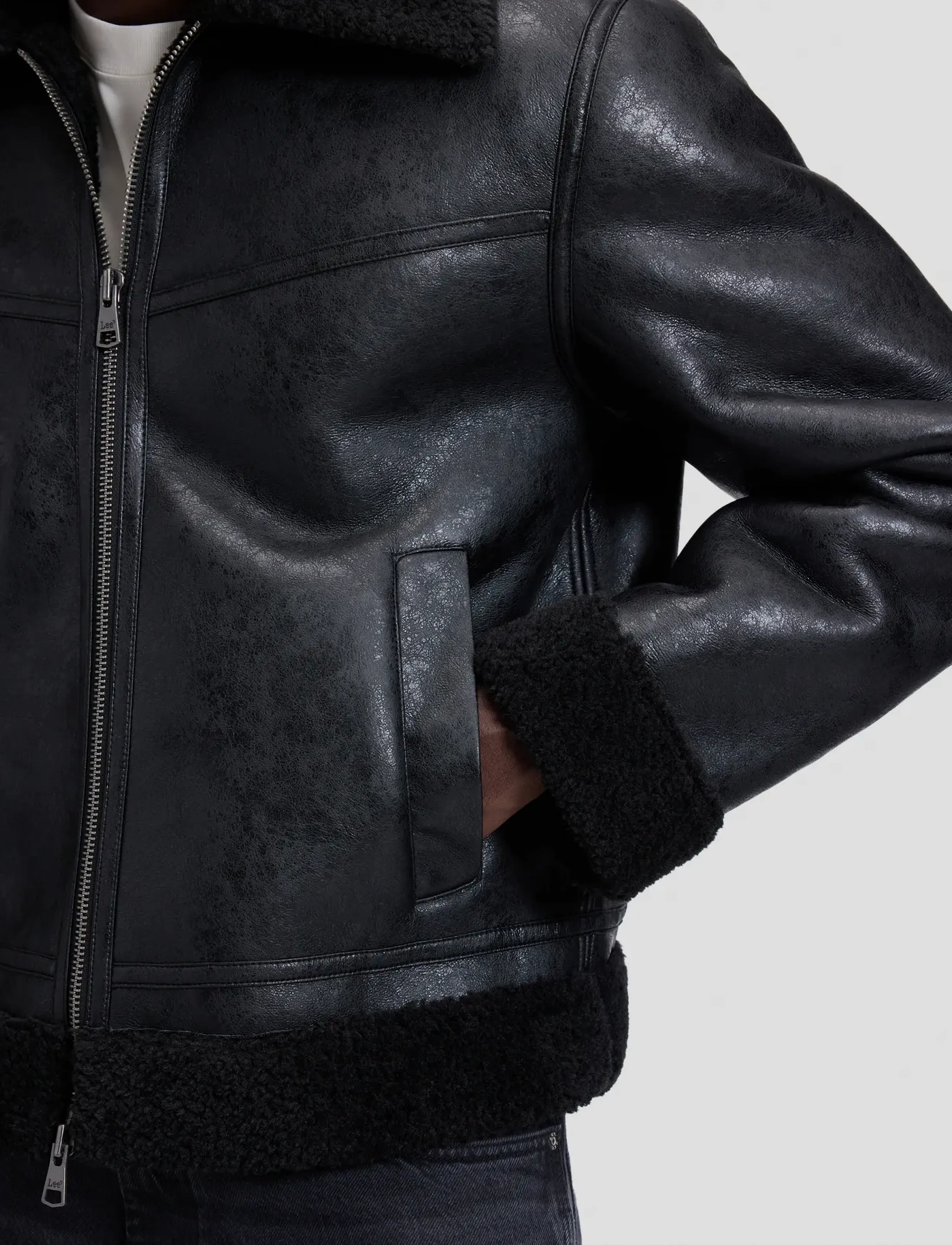 Lee Jeans - AVIATOR JACKET - fall jackets - black - 5