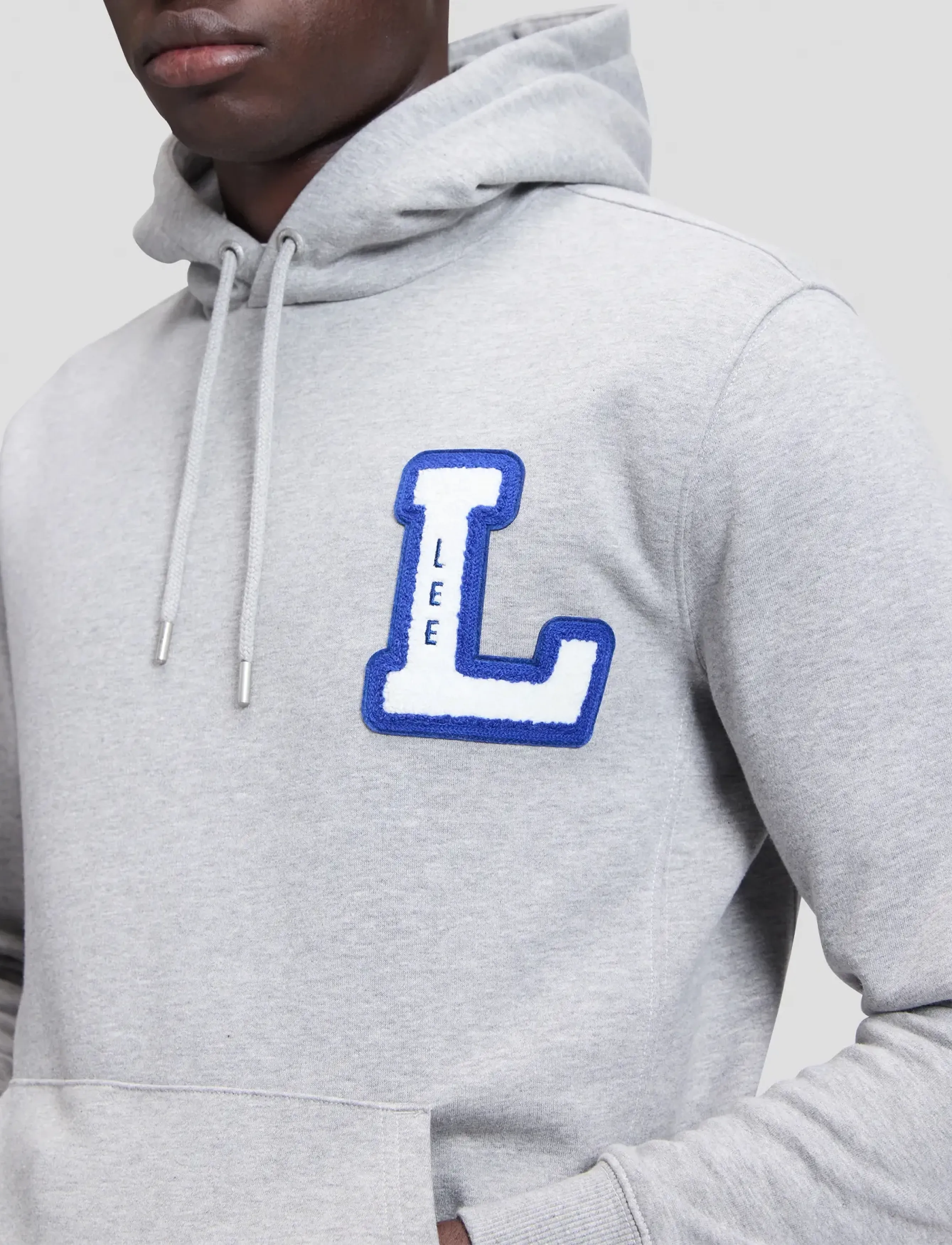 Lee Jeans - VARSITY HOODIE - hoodies - mid grey mele - 5