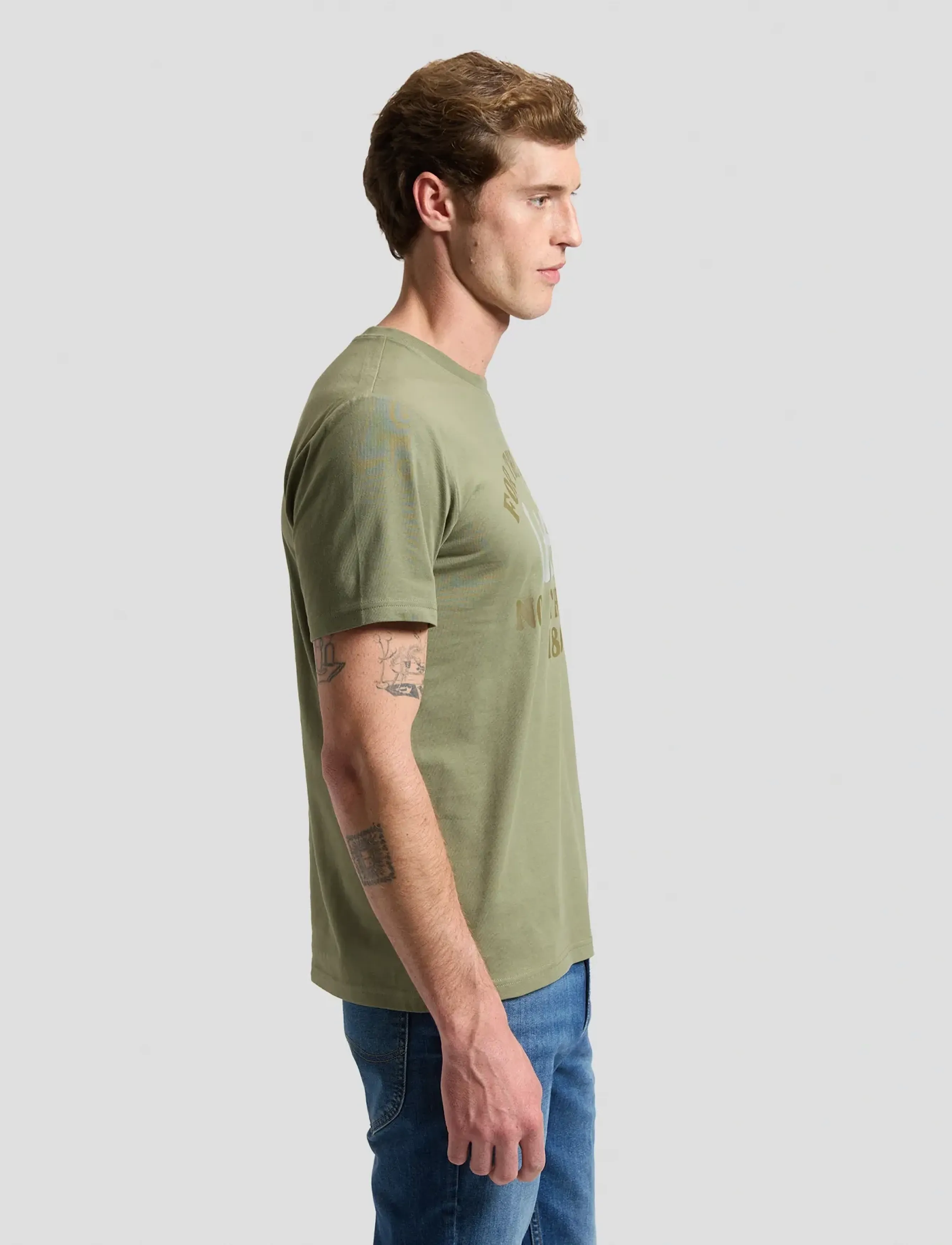 Lee Jeans - BIG LOGO TEE - short-sleeved t-shirts - olive stone - 4