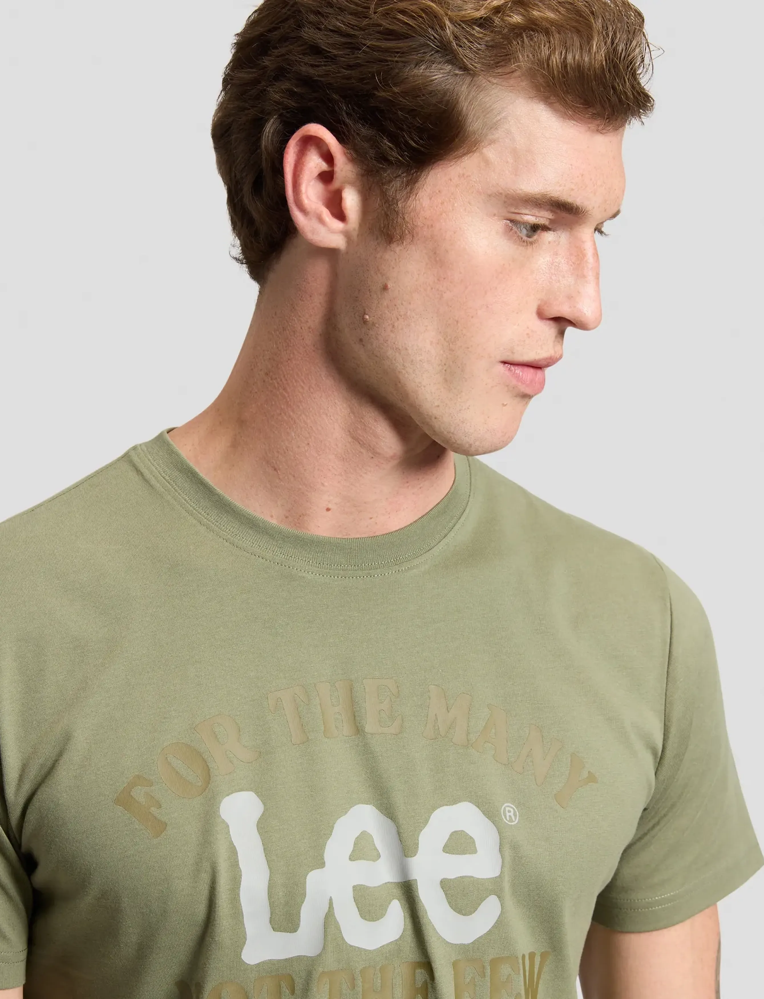 Lee Jeans - BIG LOGO TEE - short-sleeved t-shirts - olive stone - 5