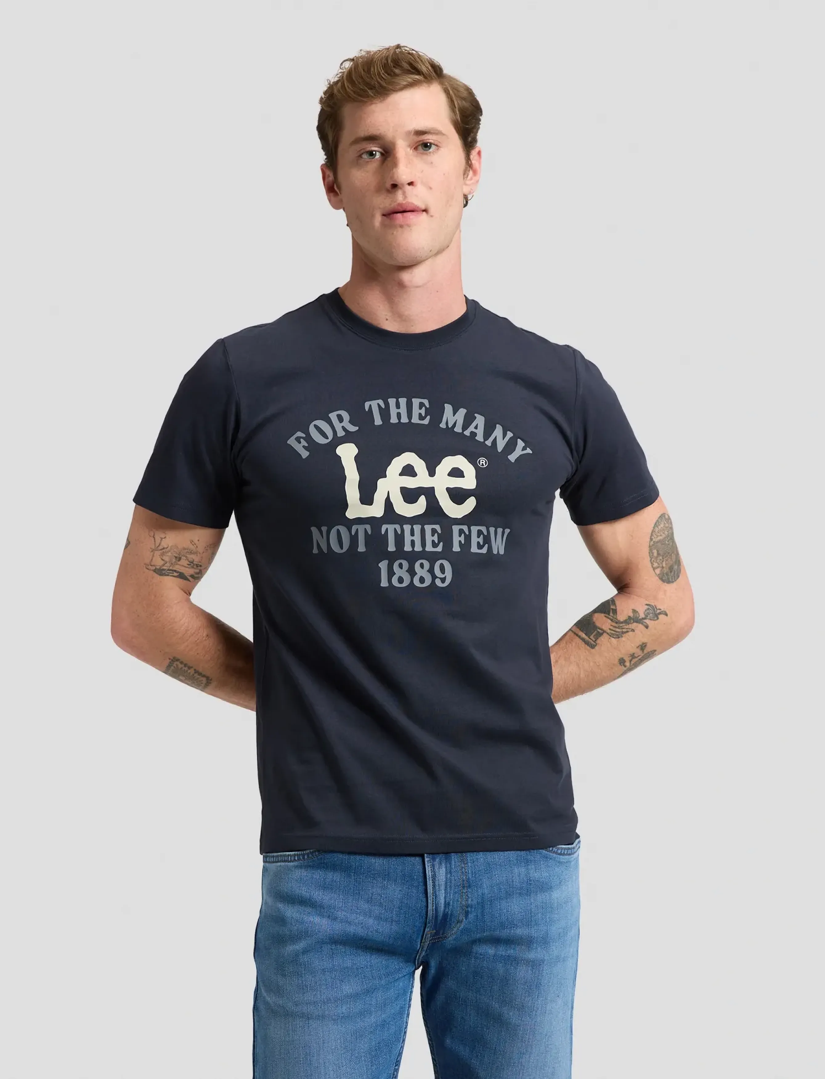 Lee Jeans BIG LOGO TEE - Short-sleeved t-shirts - REBEL NAVY / navy