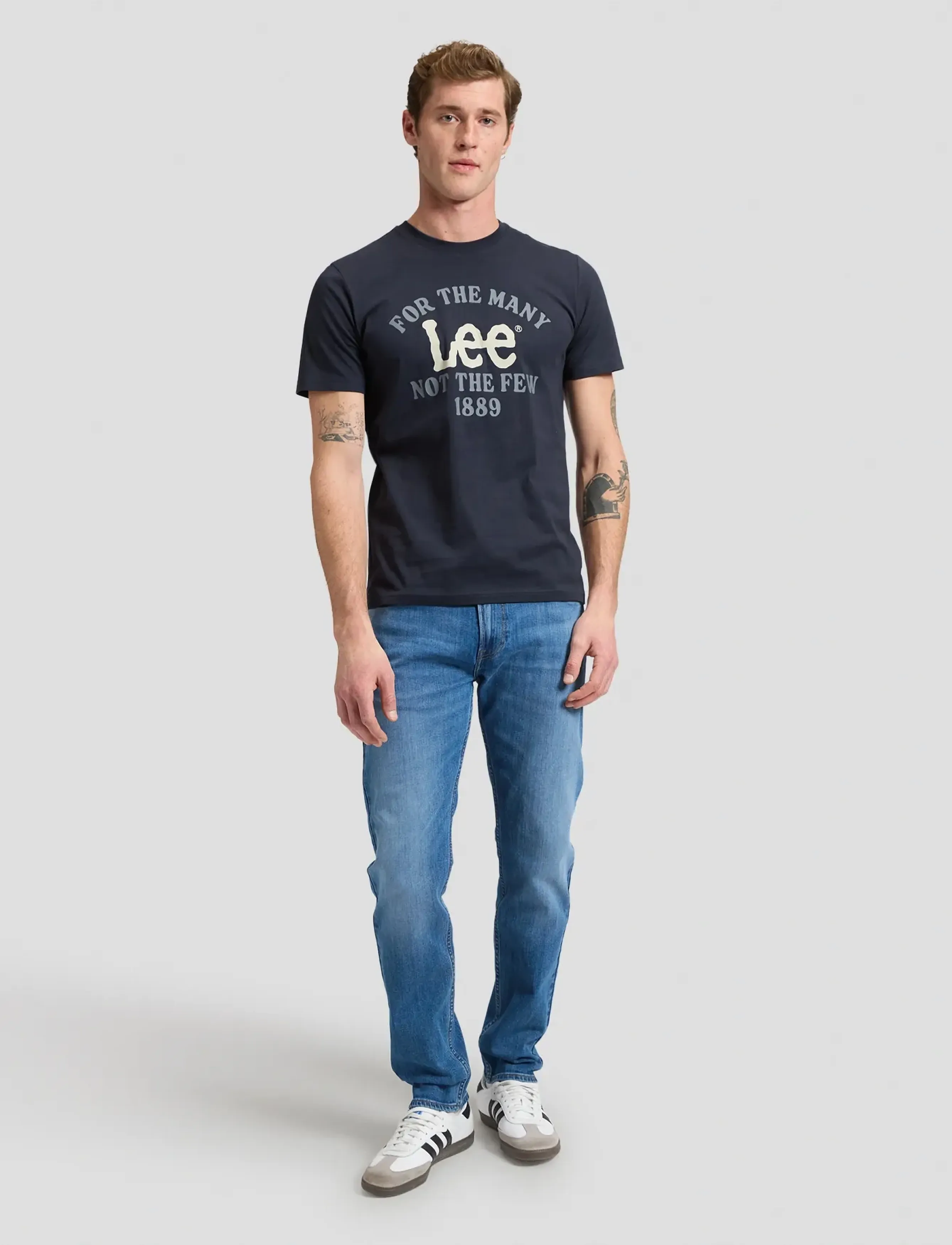 Lee Jeans - BIG LOGO TEE - short-sleeved t-shirts - rebel navy - 2