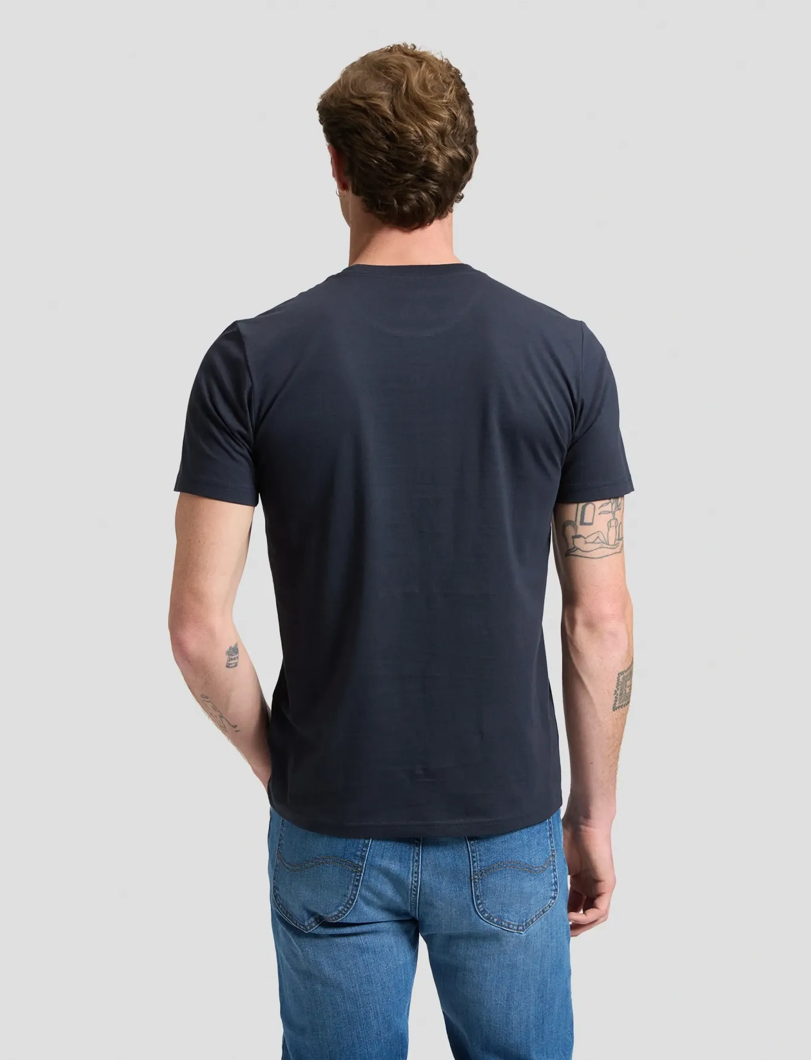 Lee Jeans - BIG LOGO TEE - short-sleeved t-shirts - rebel navy - 3
