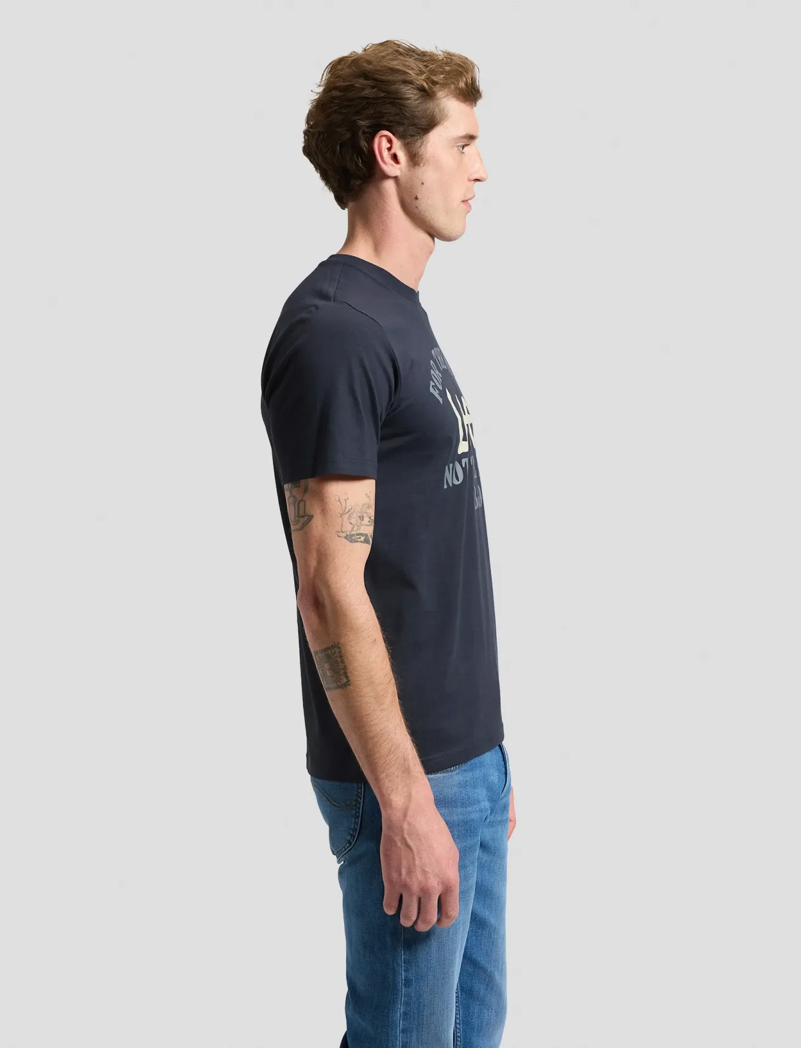 Lee Jeans - BIG LOGO TEE - short-sleeved t-shirts - rebel navy - 4