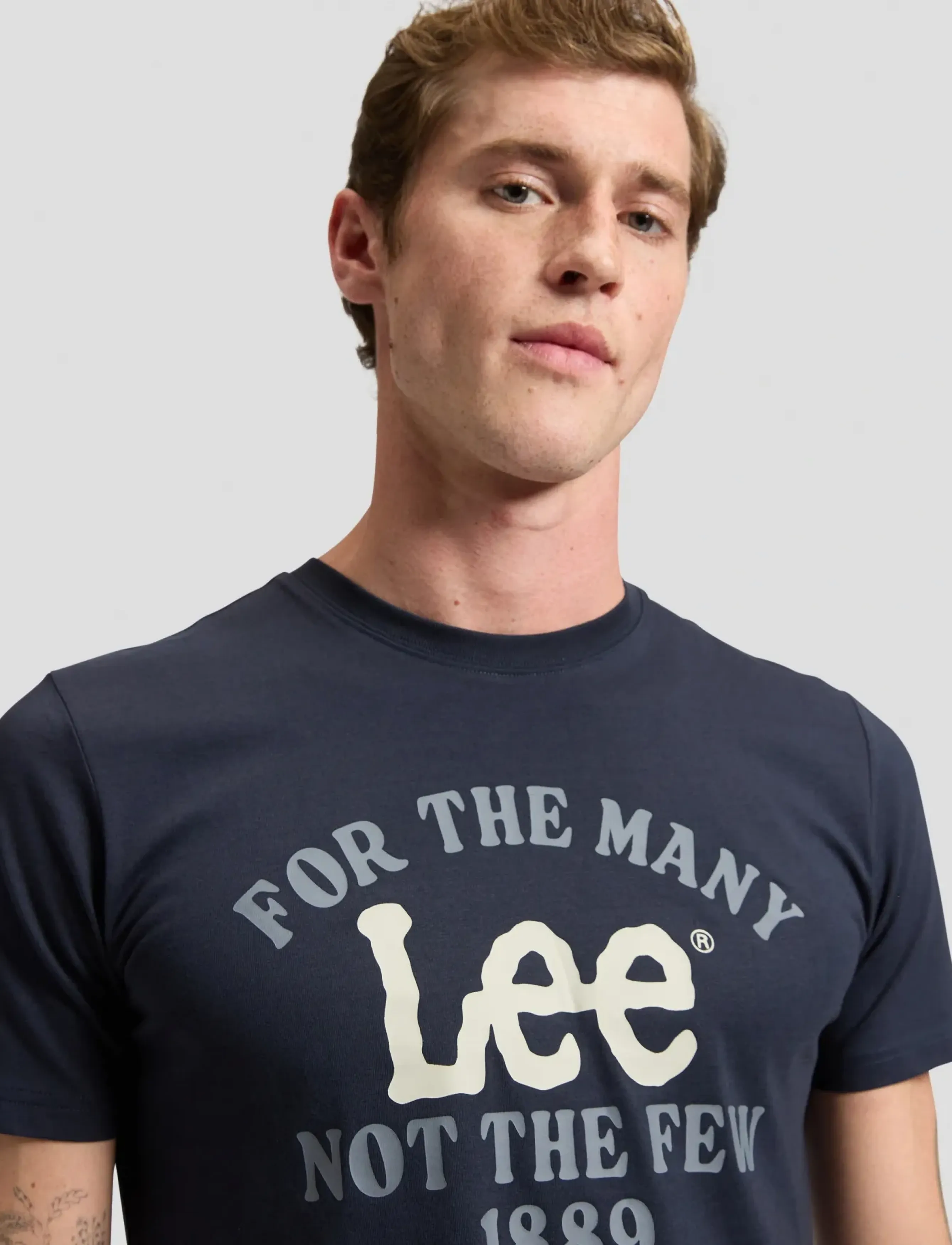 Lee Jeans - BIG LOGO TEE - short-sleeved t-shirts - rebel navy - 5