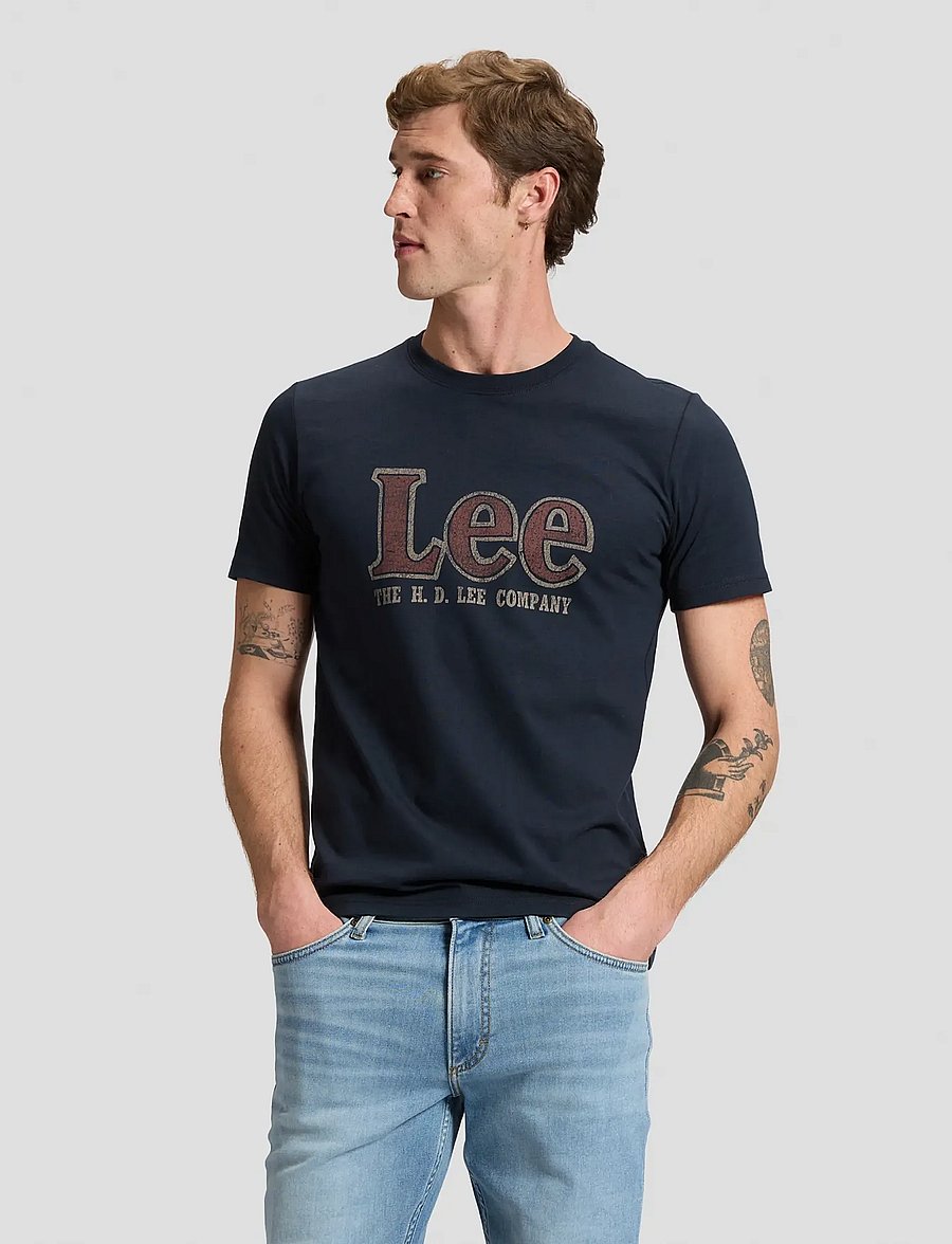 Lee Jeans - LEE AMERICANA TEE - kurzärmelige t-shirts - rebel navy - 0