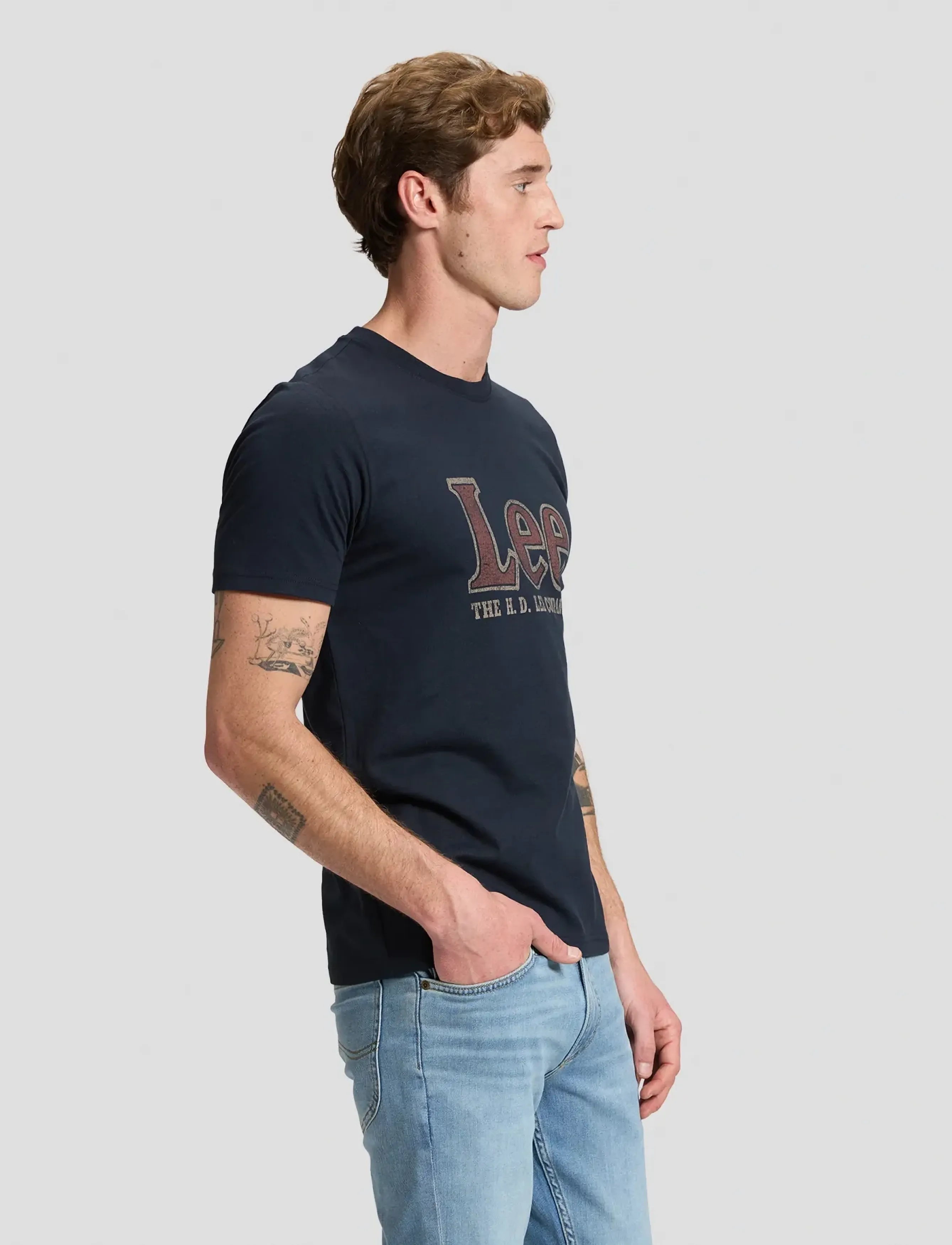 Lee Jeans - LEE AMERICANA TEE - lühikeste varrukatega t-särgid - rebel navy - 4