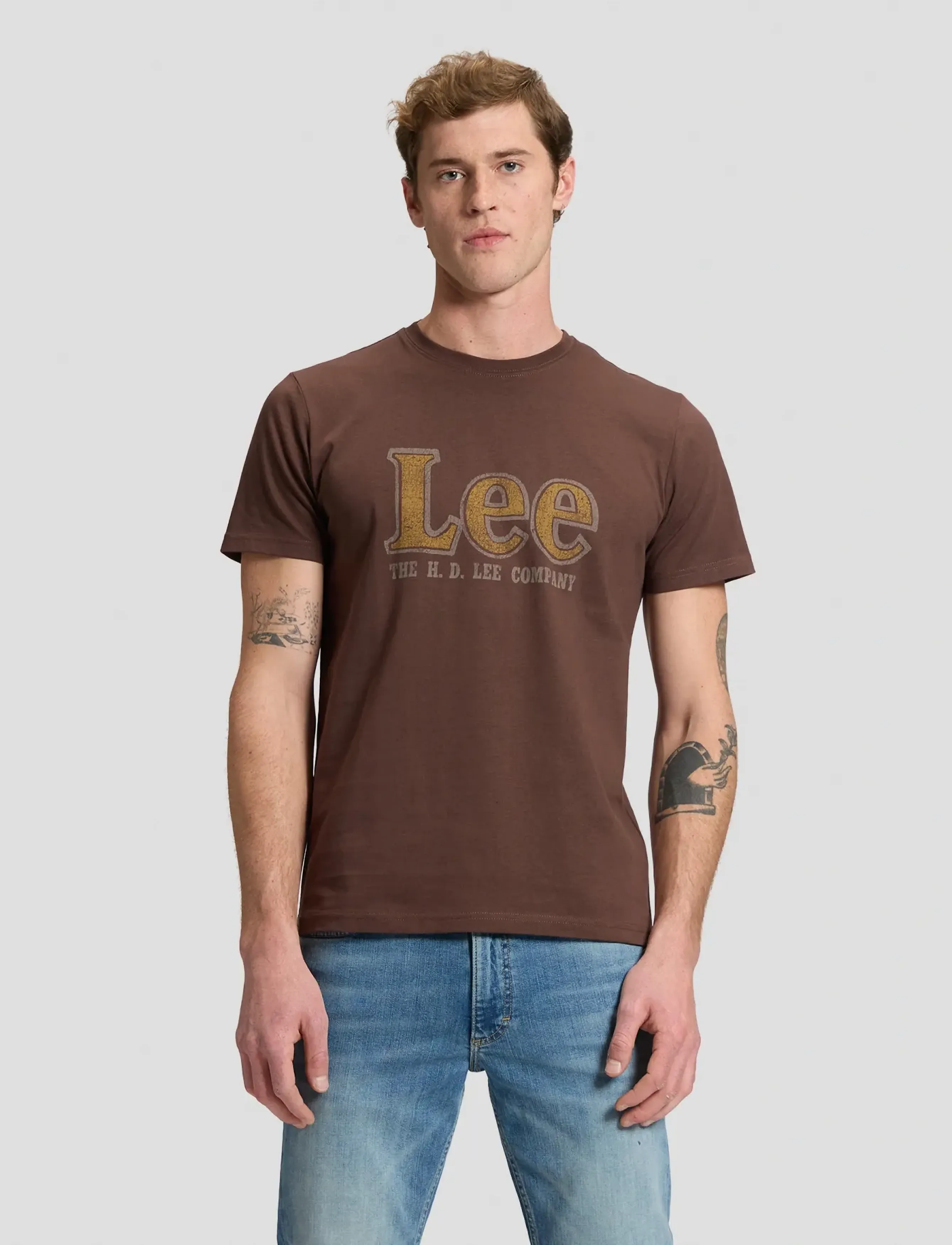 Lee Jeans LEE AMERICANA TEE - Lee Jeans - SHAVED CHOCOLATE / brown