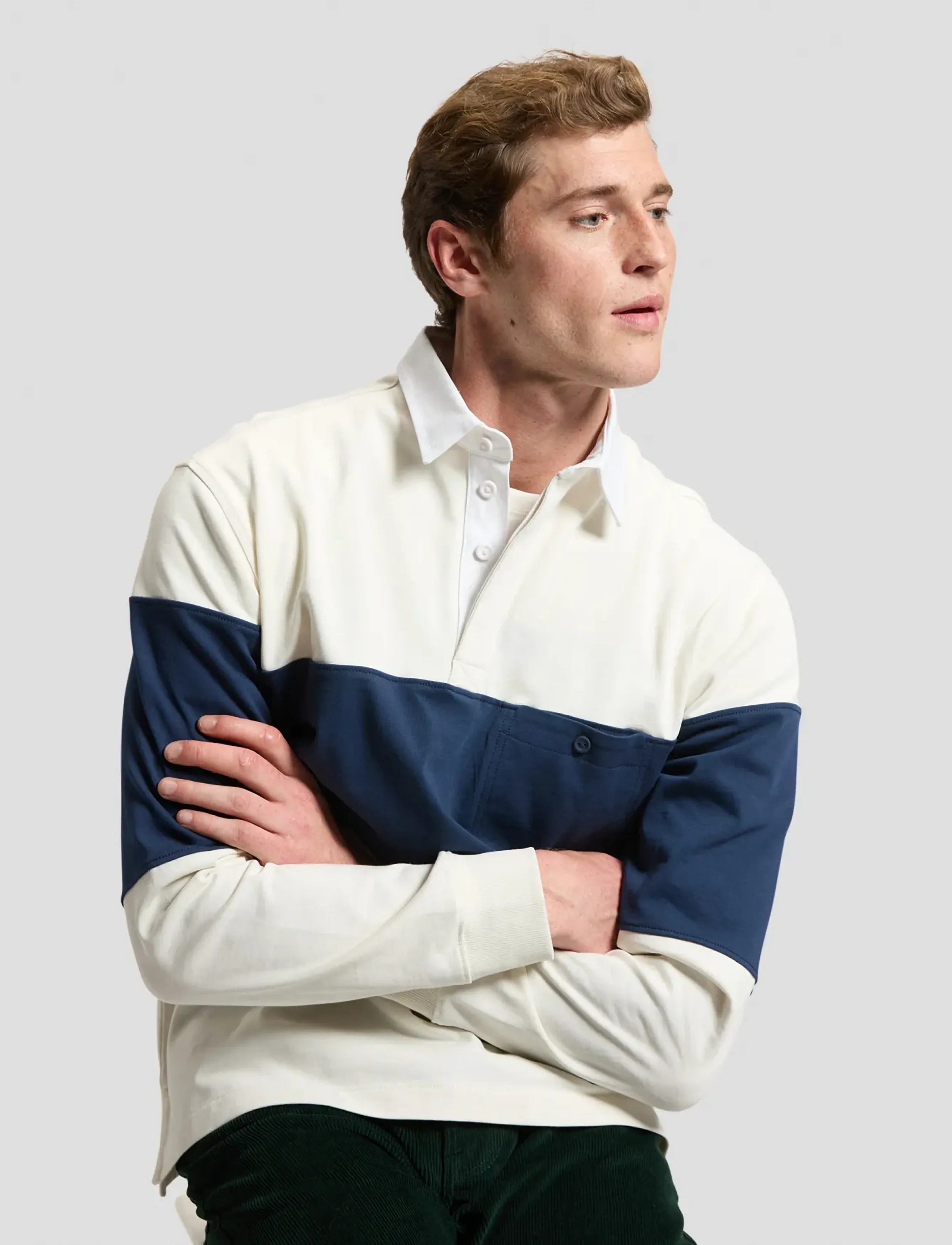 Lee Jeans Rugby Tee, Mænd, Rugby T-shirt, Cream, Str: S
