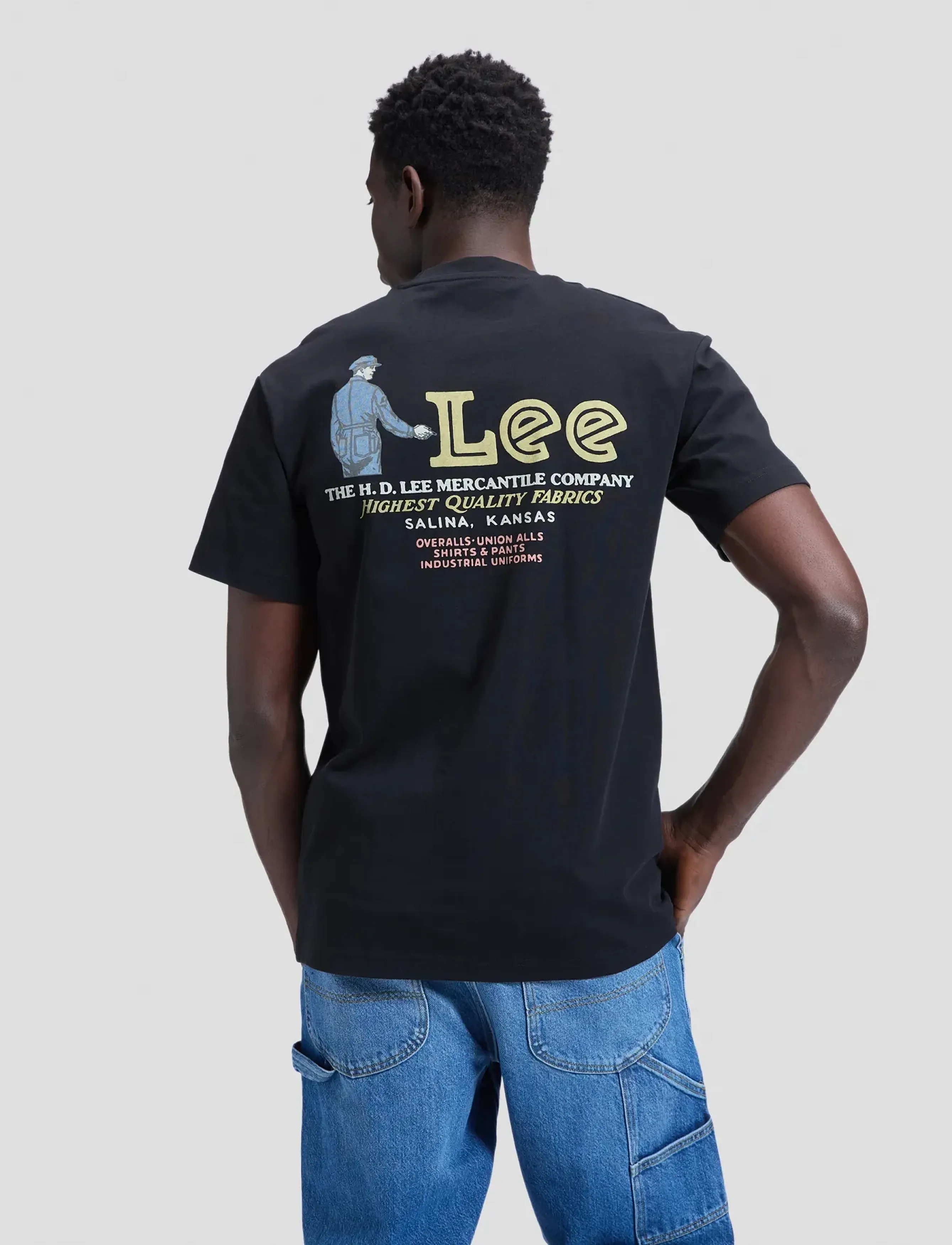 Lee Jeans Workwear Uniform Tee, XL, Black, T-Shirts > Kortærmede, Herre
