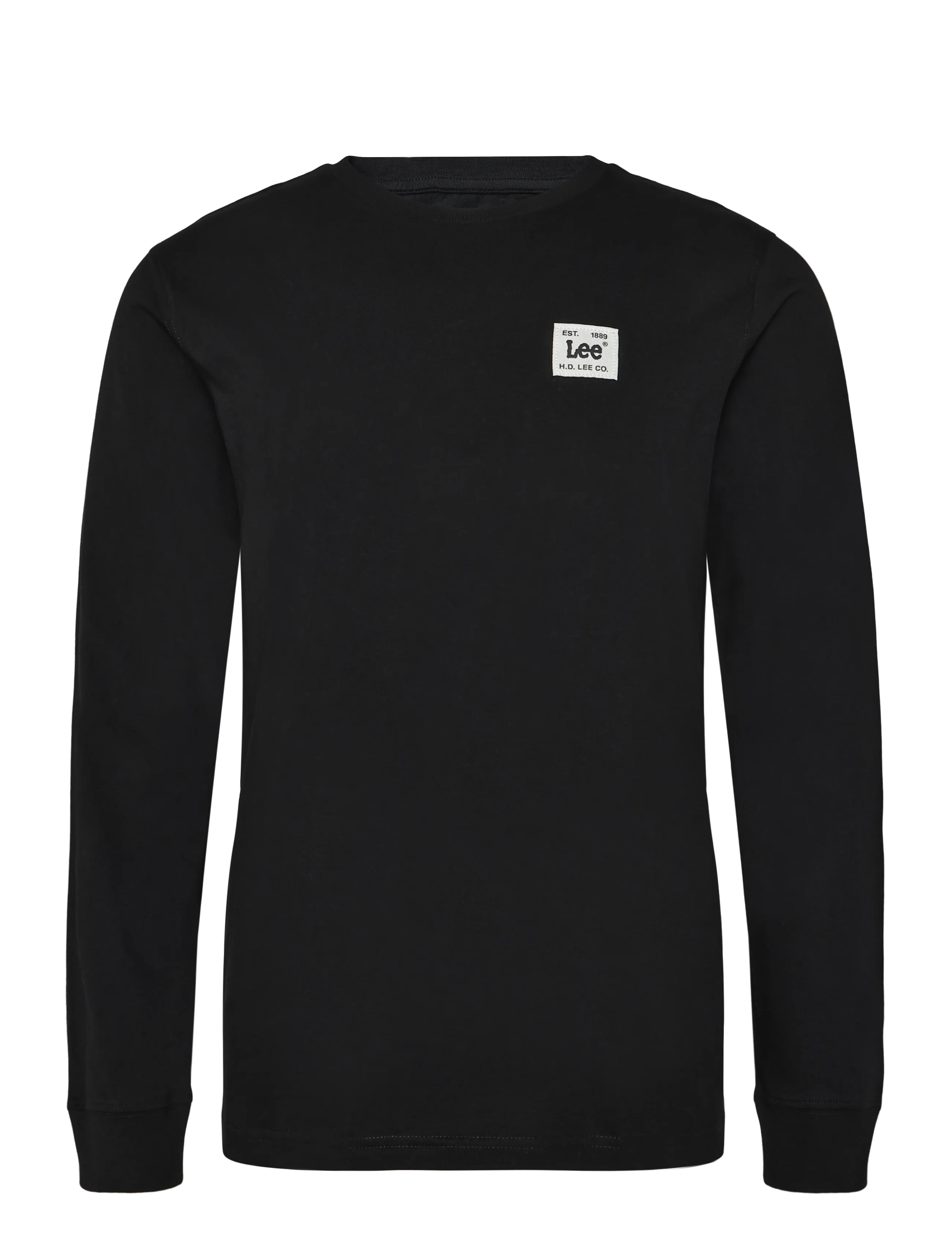 Lee Jeans LS WOVEN LABEL TEE - Lee Jeans - BLACK / black