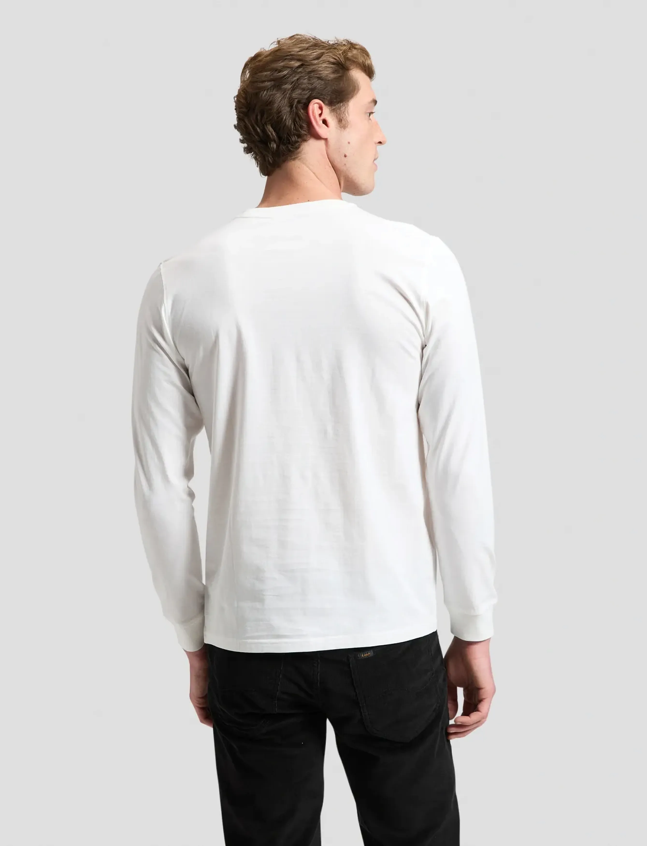 Lee Jeans - LS WOVEN LABEL TEE - bright white - 2