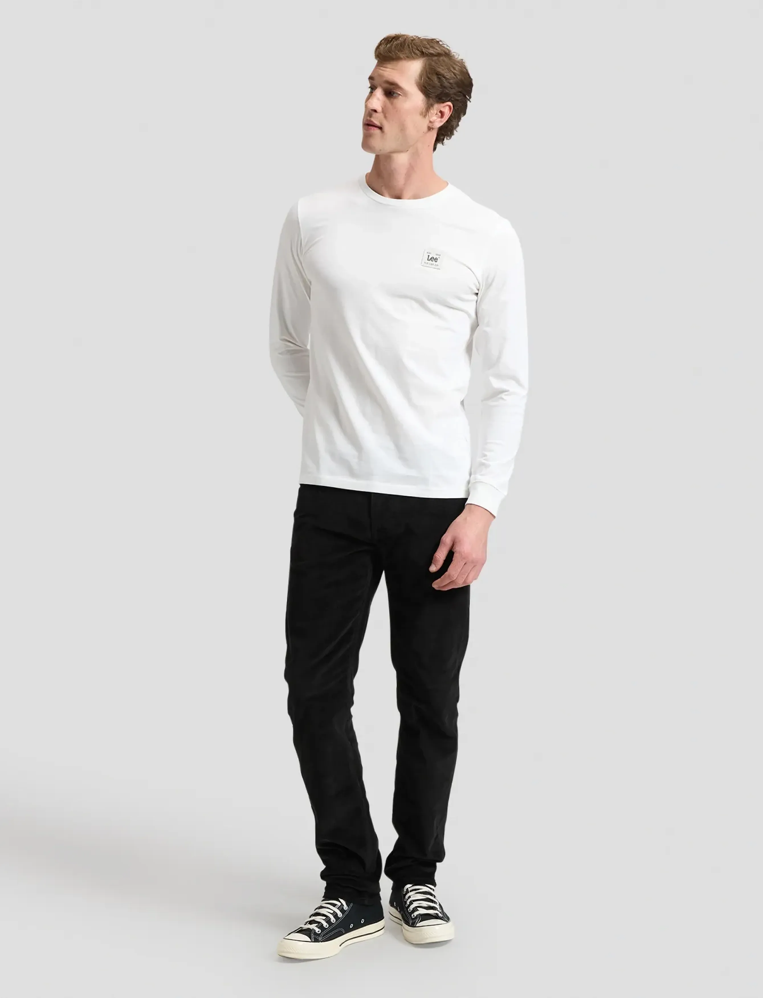Lee Jeans - LS WOVEN LABEL TEE - bright white - 3