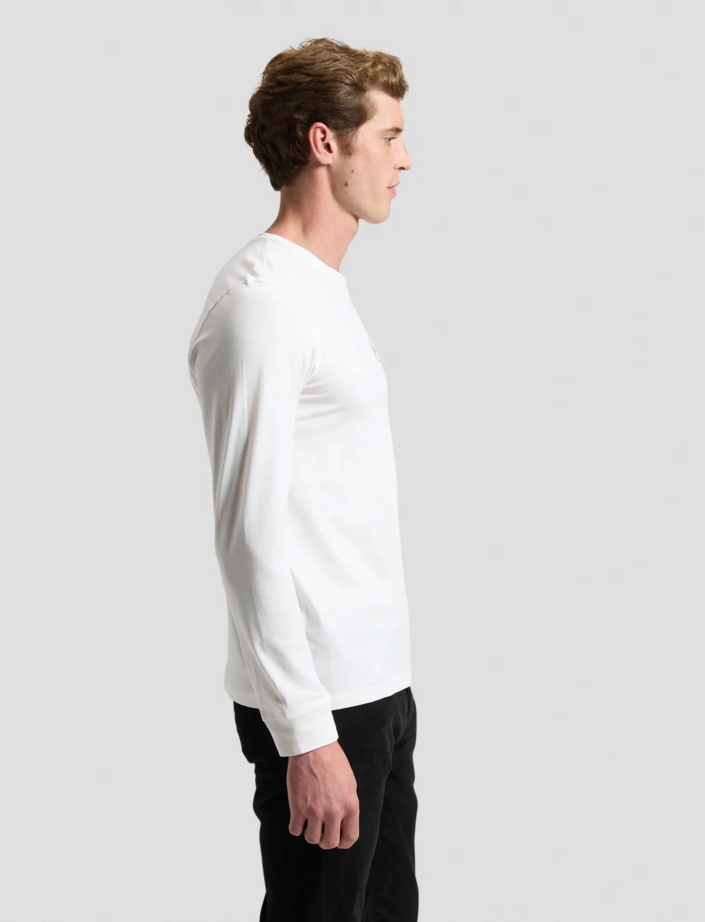 Lee Jeans - LS WOVEN LABEL TEE - bright white - 4