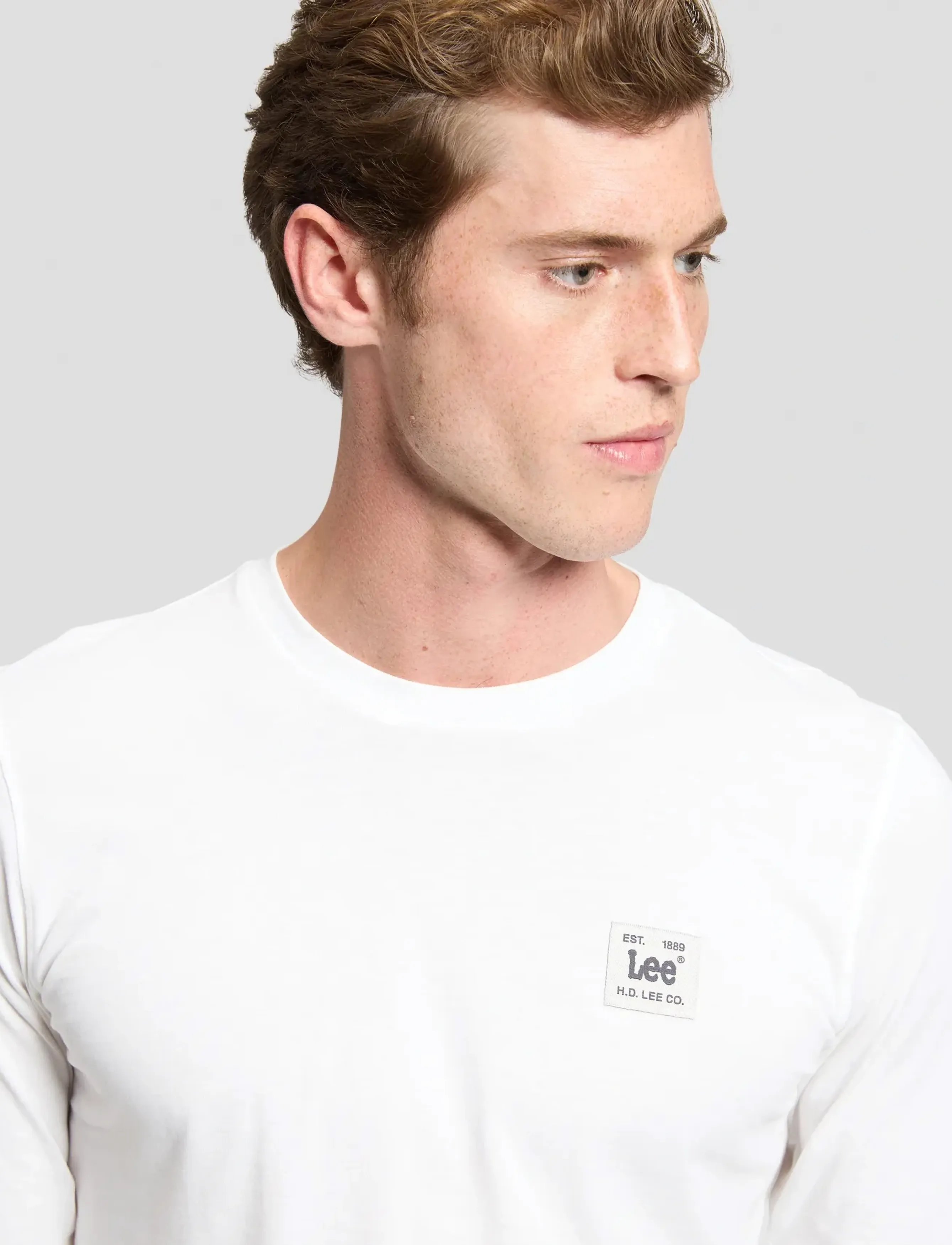 Lee Jeans - LS WOVEN LABEL TEE - bright white - 5