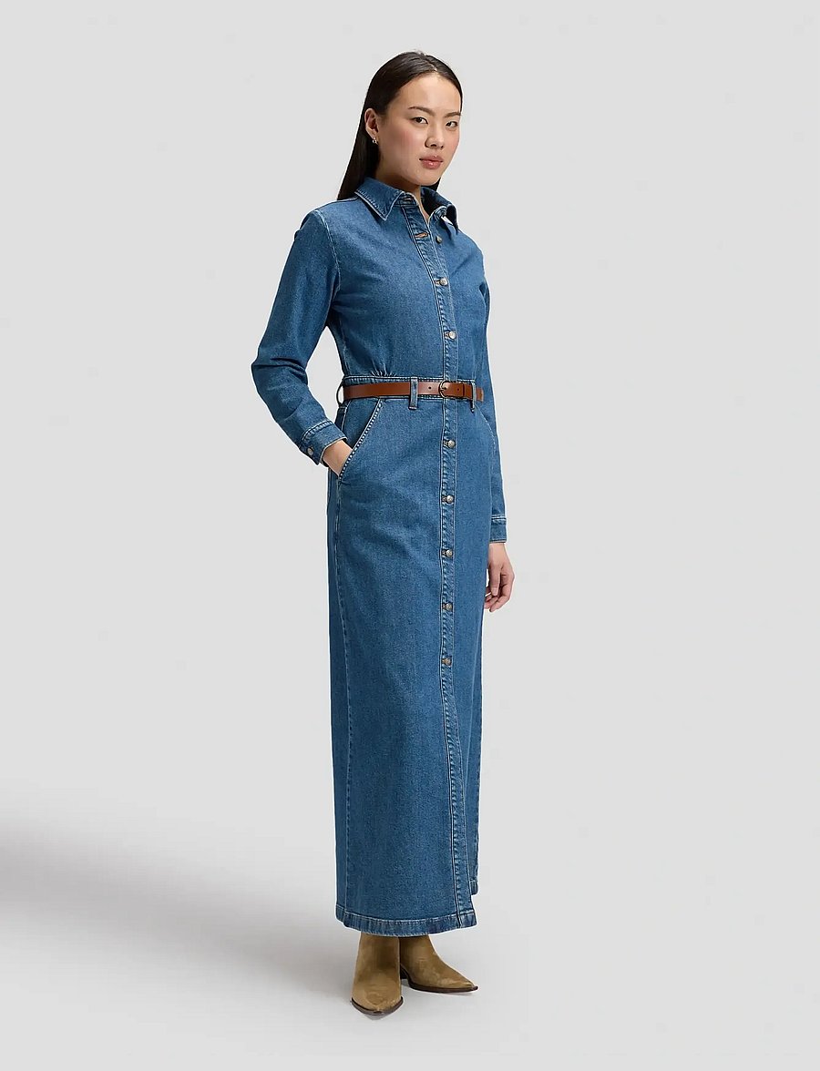 Lee Jeans - ALL PURPOSE MAXI DRESS - skjortklänningar - indigo twist - 2