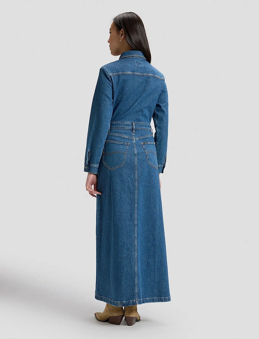 Lee Jeans - ALL PURPOSE MAXI DRESS - skjortklänningar - indigo twist - 3