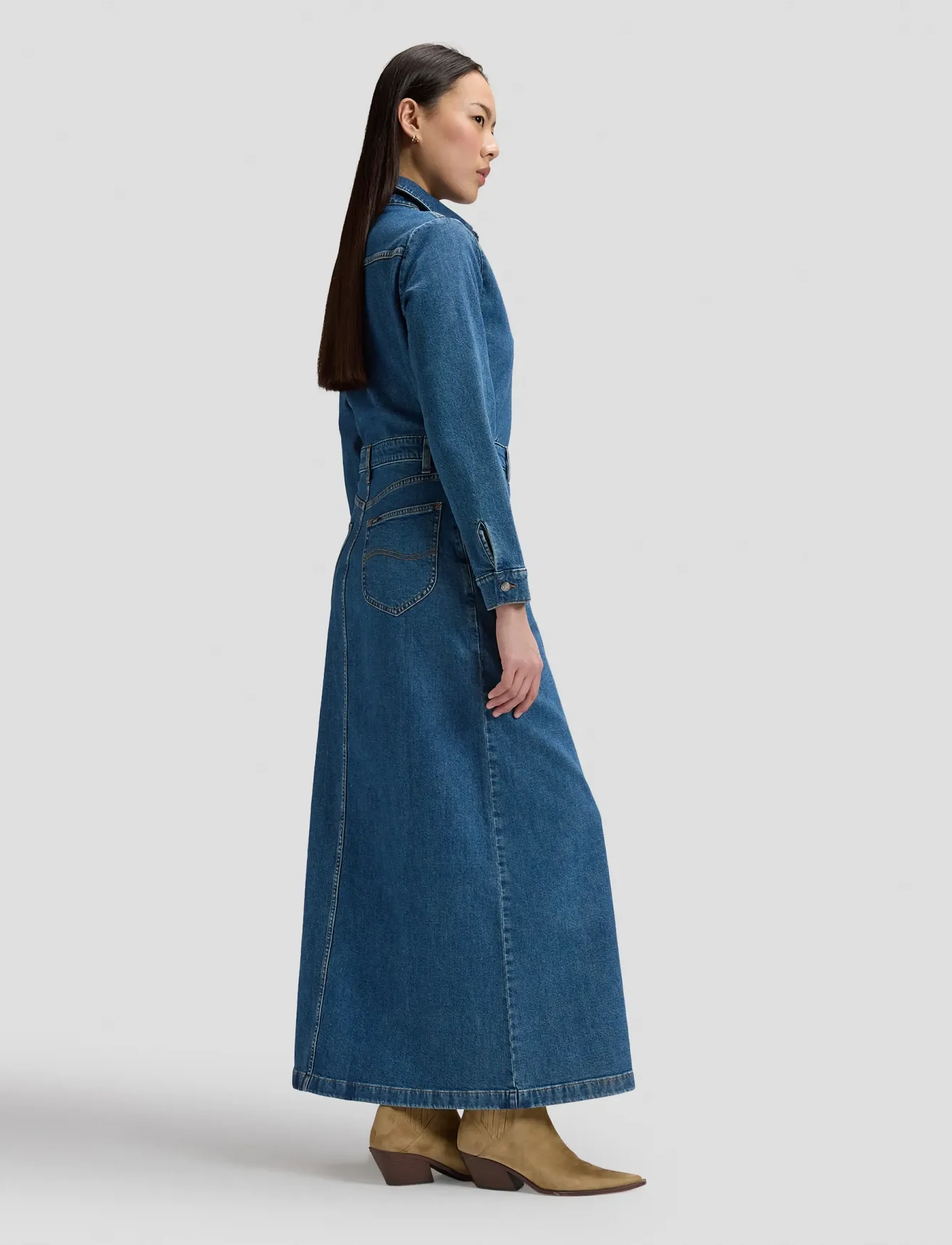 Lee Jeans - ALL PURPOSE MAXI DRESS - skjortklänningar - indigo twist - 4