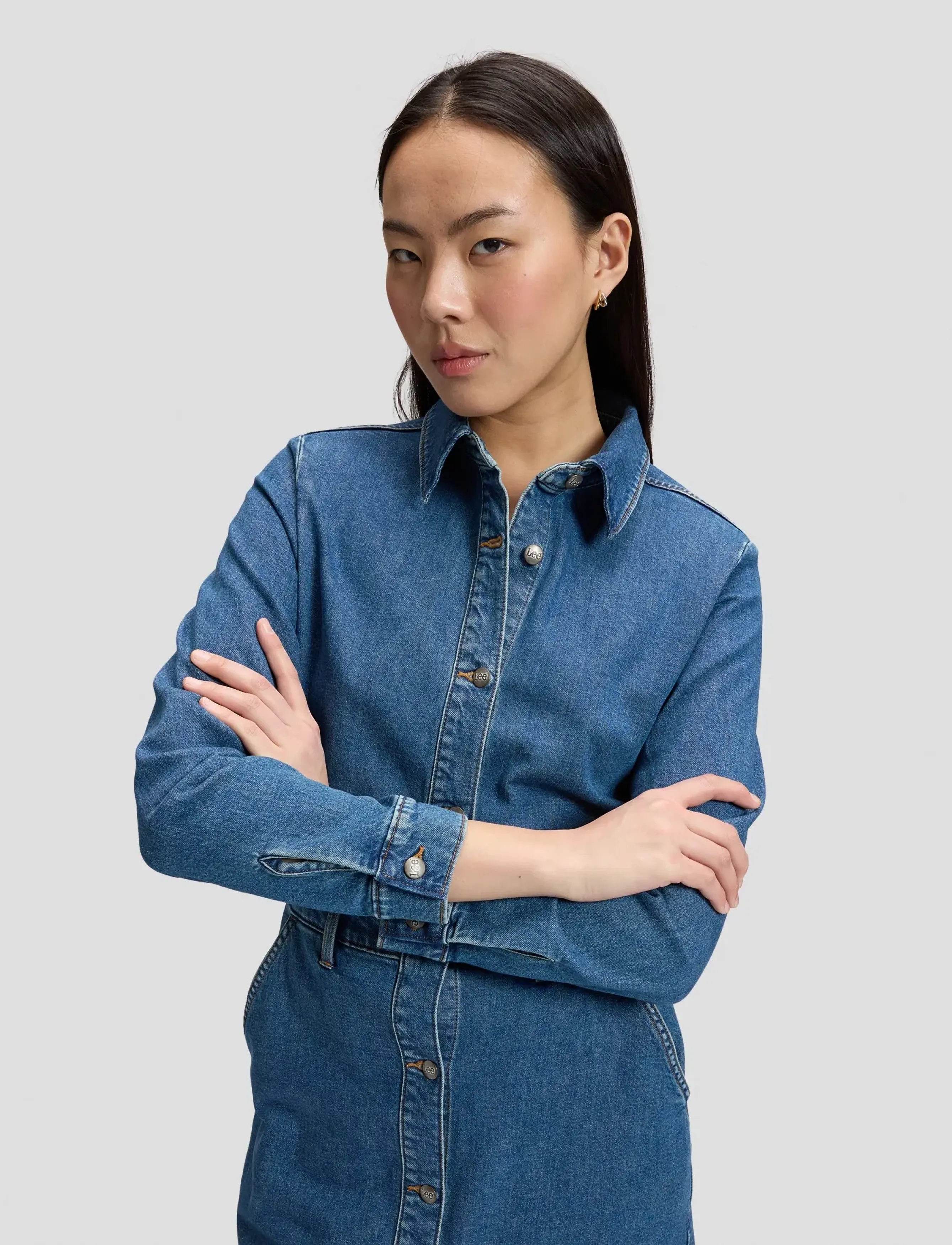 Lee Jeans - ALL PURPOSE MAXI DRESS - skjortklänningar - indigo twist - 5