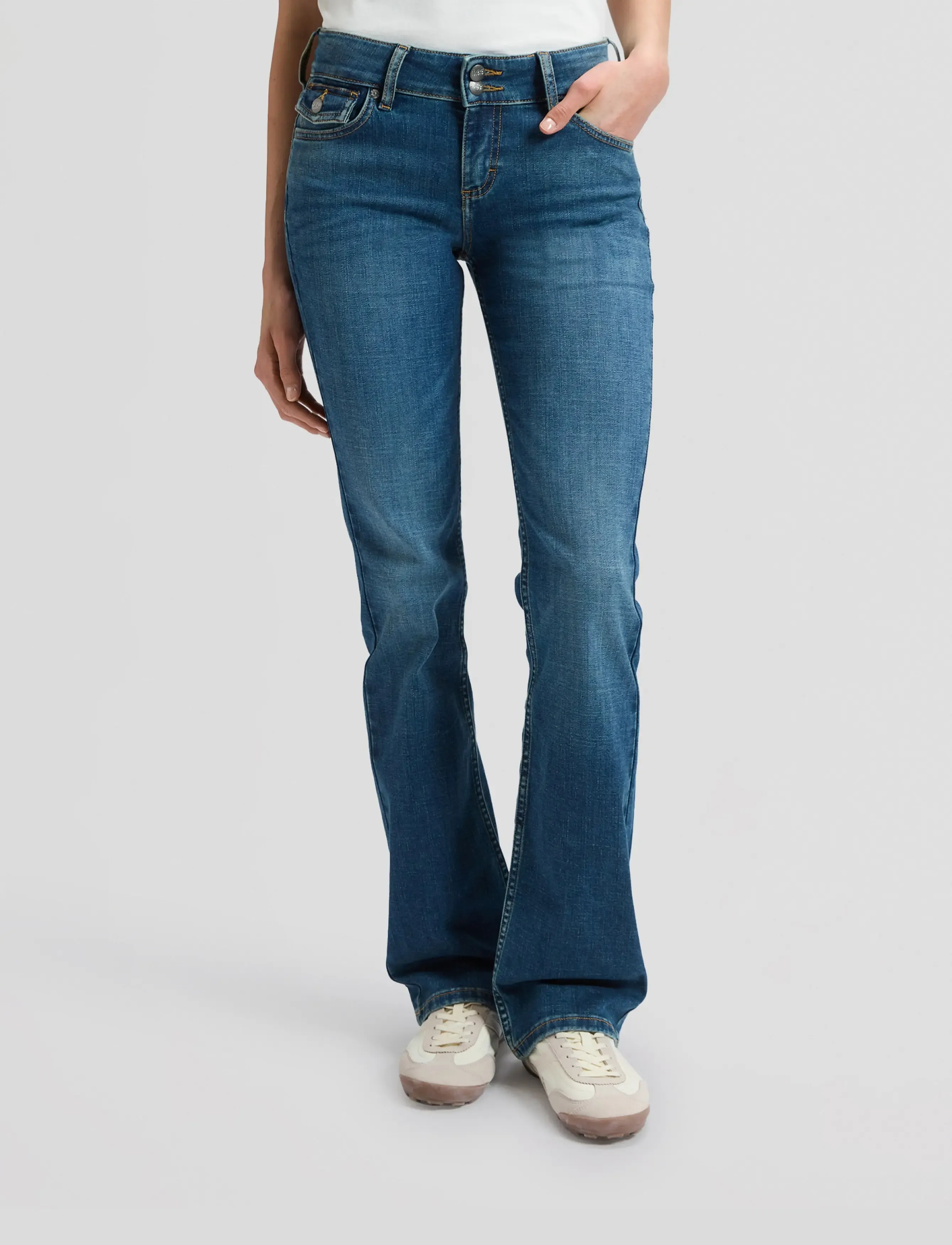 Lee Jeans FLAP POCKET JESSICA - Riided - MID FADE / blue