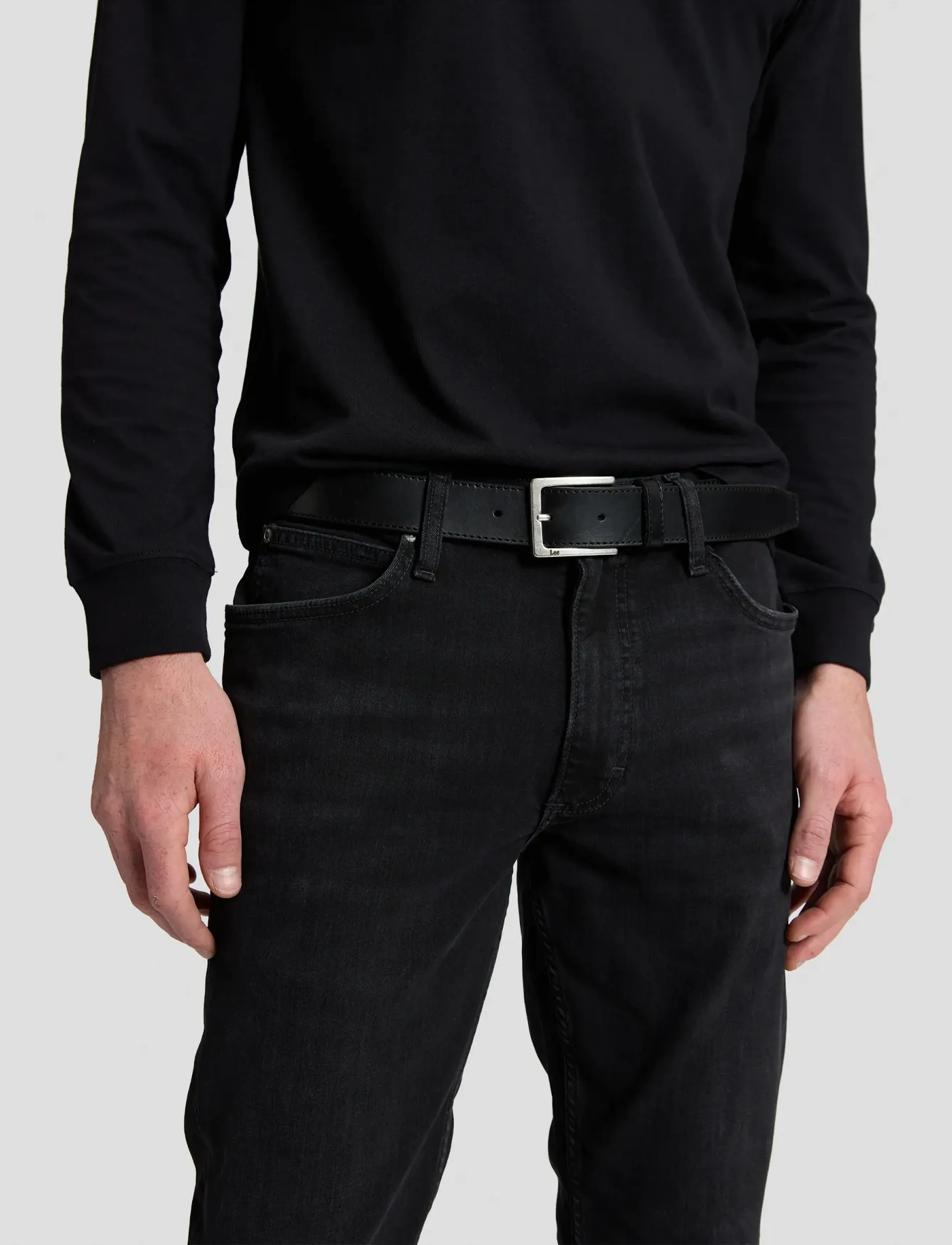 Lee Jeans Formal Belt, 85, Black, Bælter > Klassiske Bælter, Herre