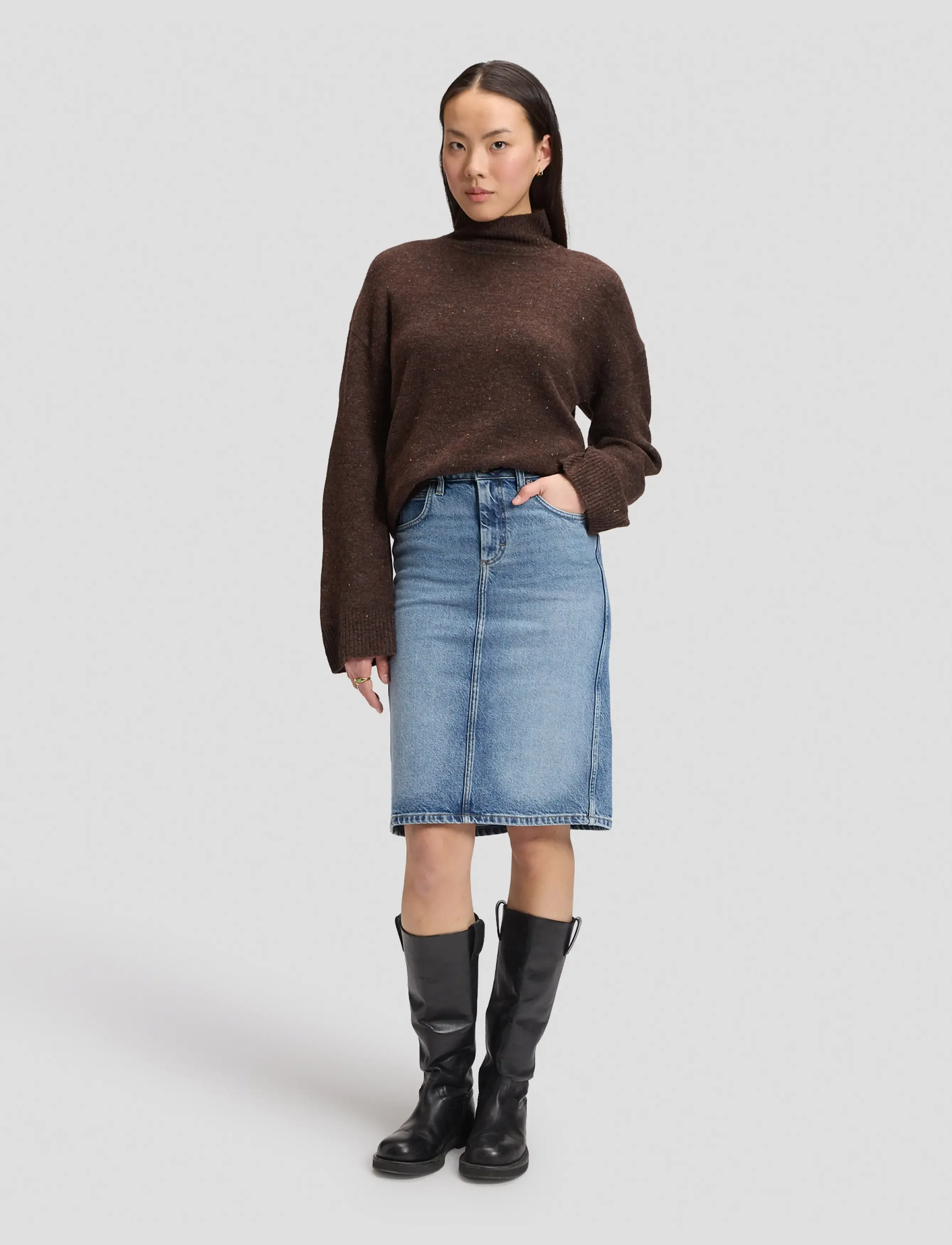 Lee Jeans MIDI SKIRT - Lee Jeans - EYE SPY / blue