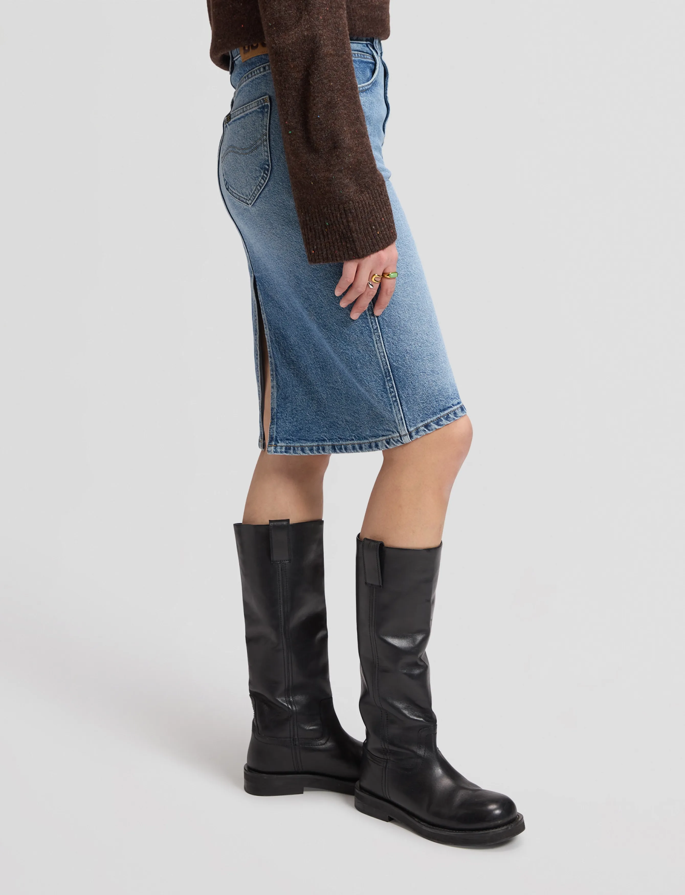 Lee Jeans - MIDI SKIRT - teksaseelikud - eye spy - 4