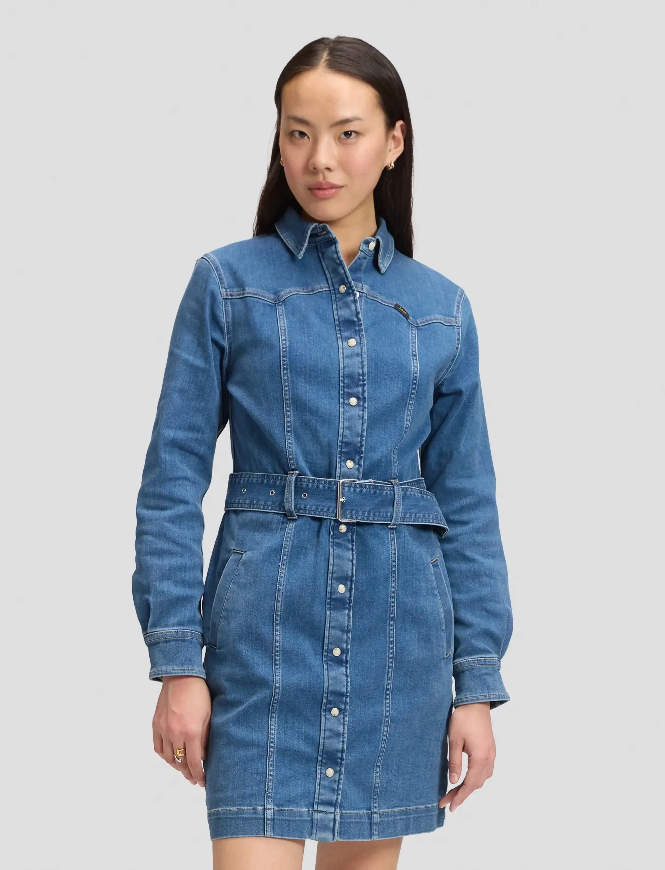 Lee Jeans LS FITTED DRESS - Denimklær - WEST END / blue