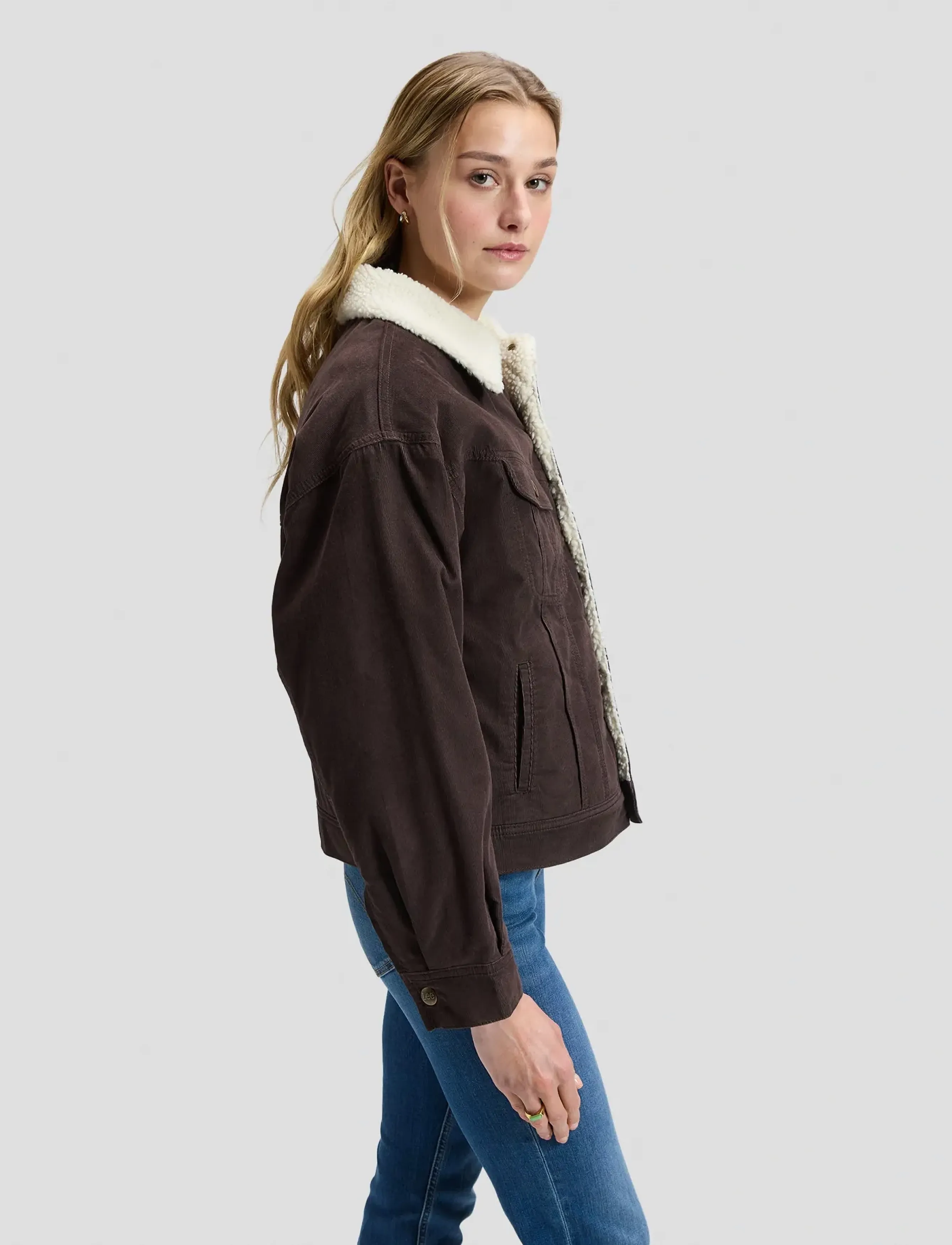 Lee Jeans - RELAXED SHERPA RIDER JKT - jeansjacken - chocolate torte - 5