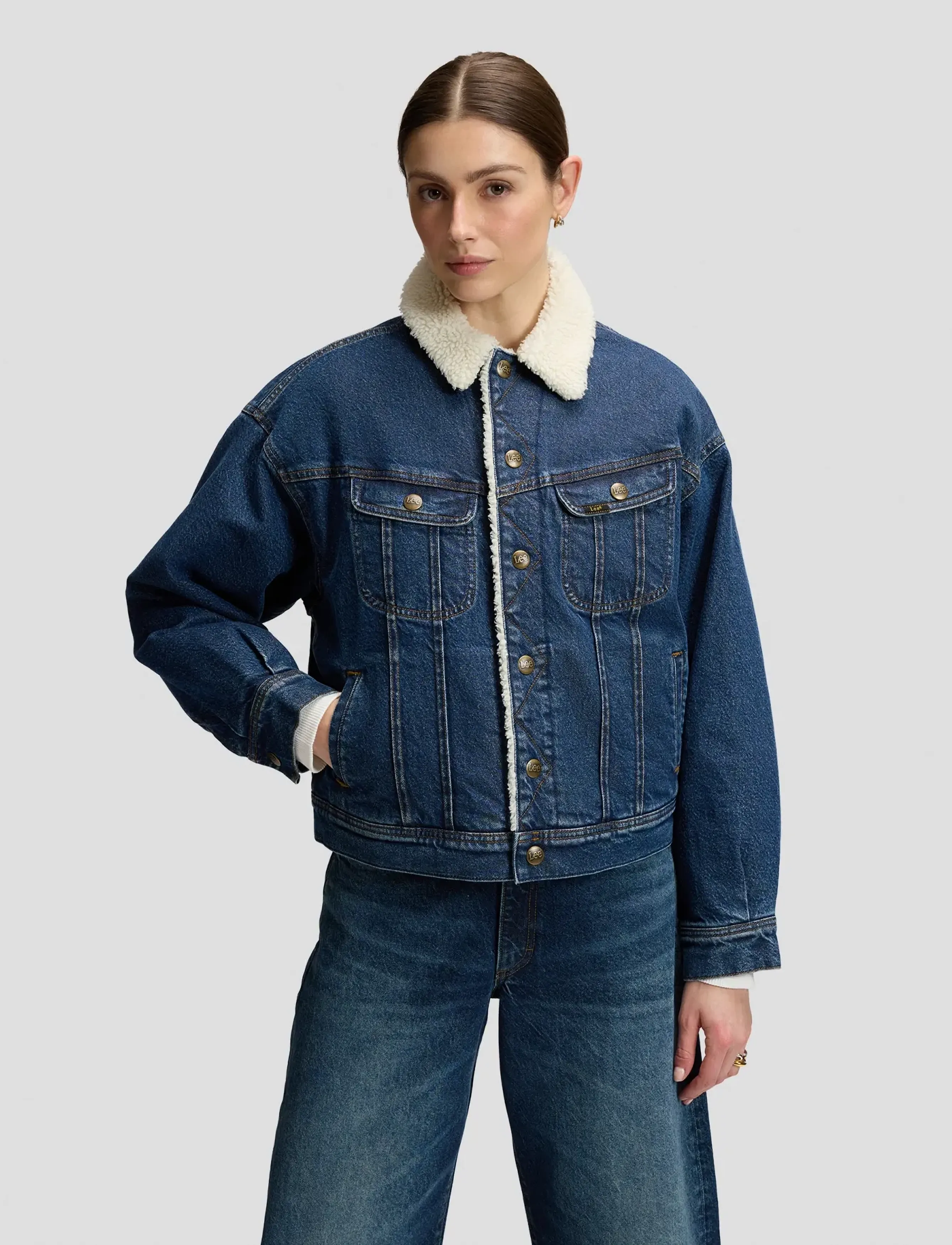 Lee Jeans RELAXED SHERPA RIDER JKT - Jacken & Mäntel - DANDY / blue