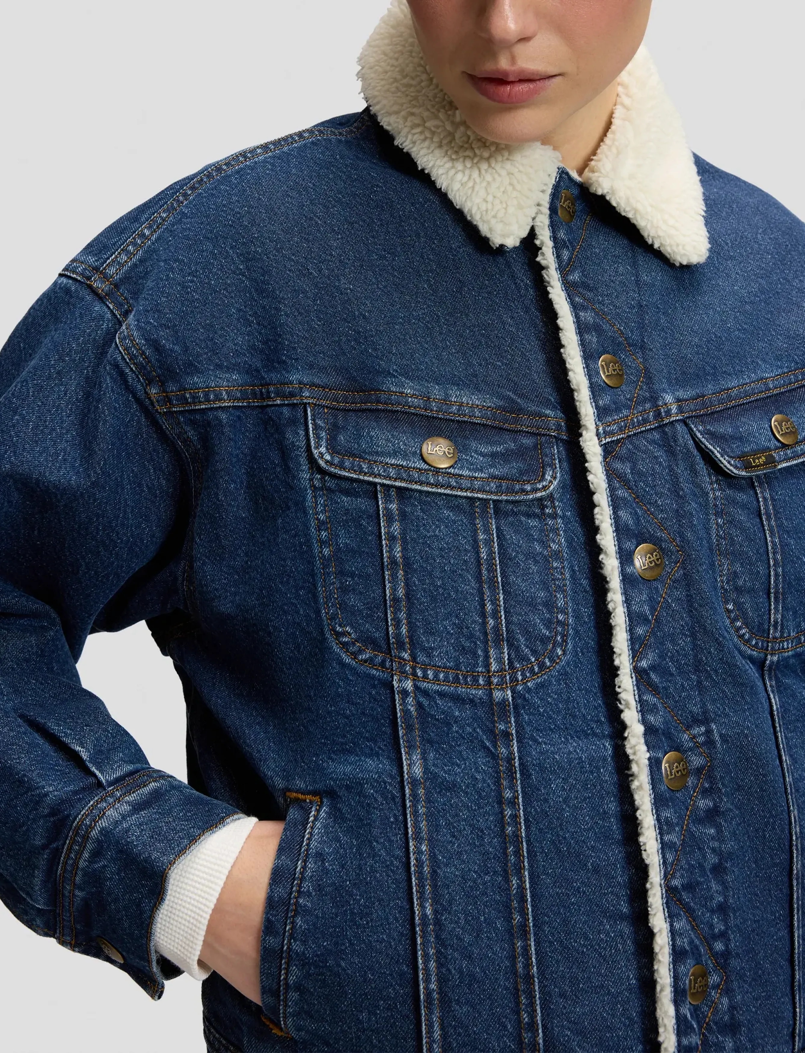 Lee Jeans - RELAXED SHERPA RIDER JKT - dandy - 5
