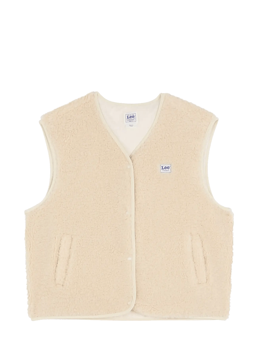 Lee Jeans - SHORT SHERPA VEST - teddy-vestid - ecru - 1