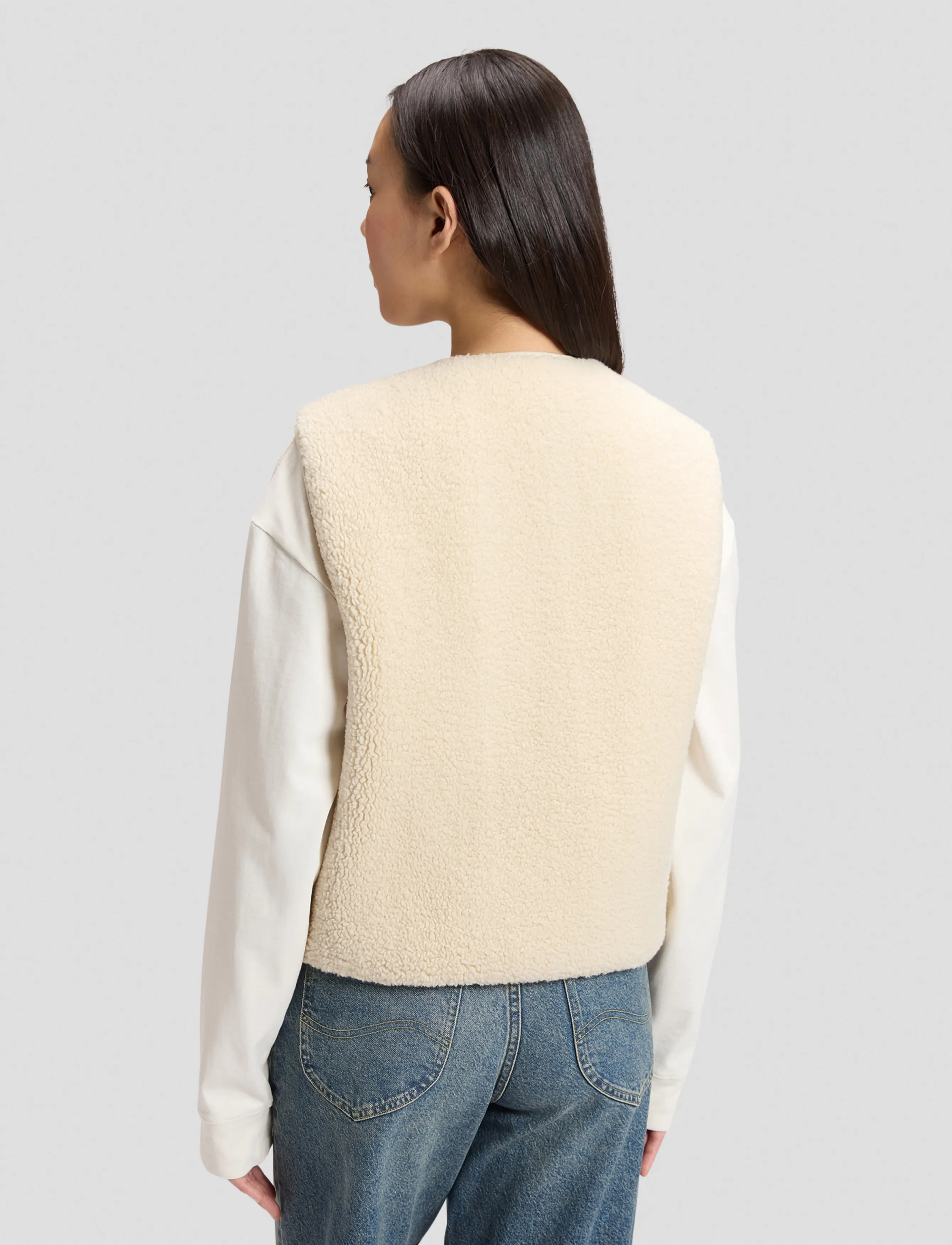 Lee Jeans - SHORT SHERPA VEST - teddy-vestid - ecru - 2