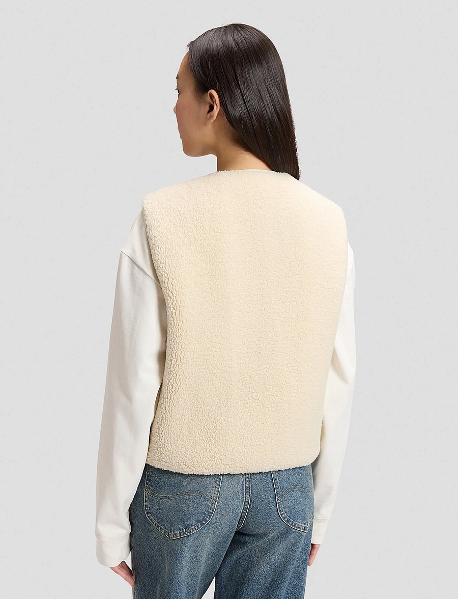 Lee Jeans - SHORT SHERPA VEST - teddy-vestid - ecru - 2