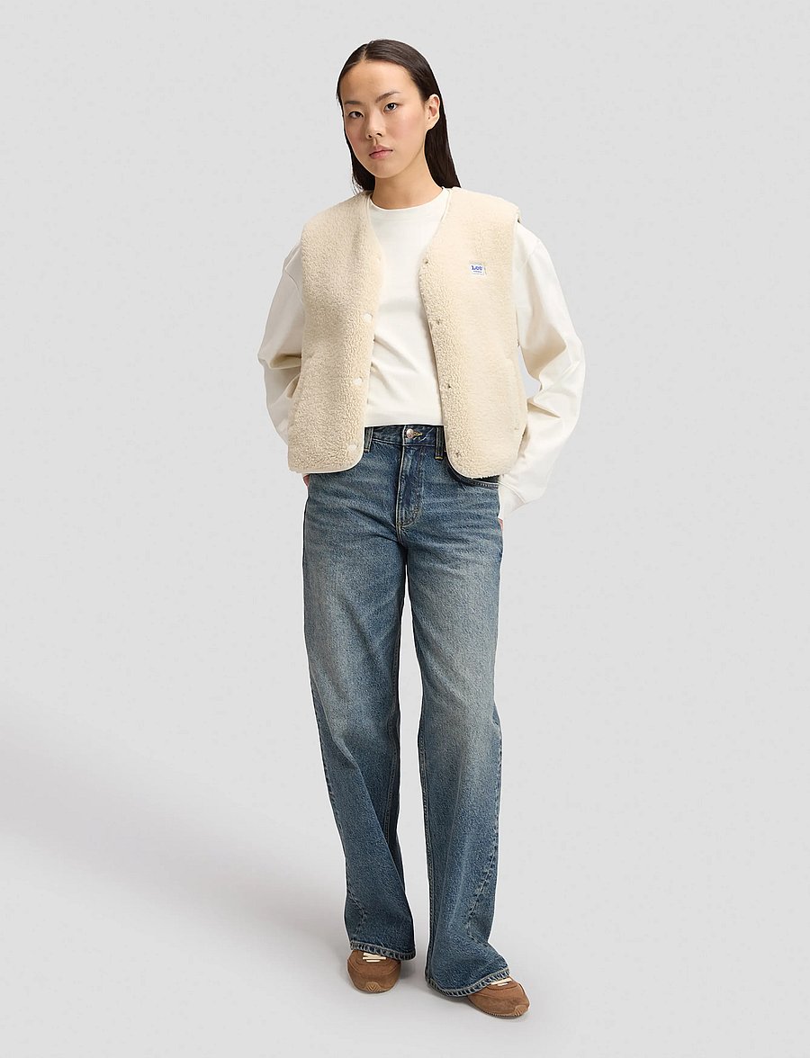 Lee Jeans - SHORT SHERPA VEST - teddy-vestid - ecru - 3