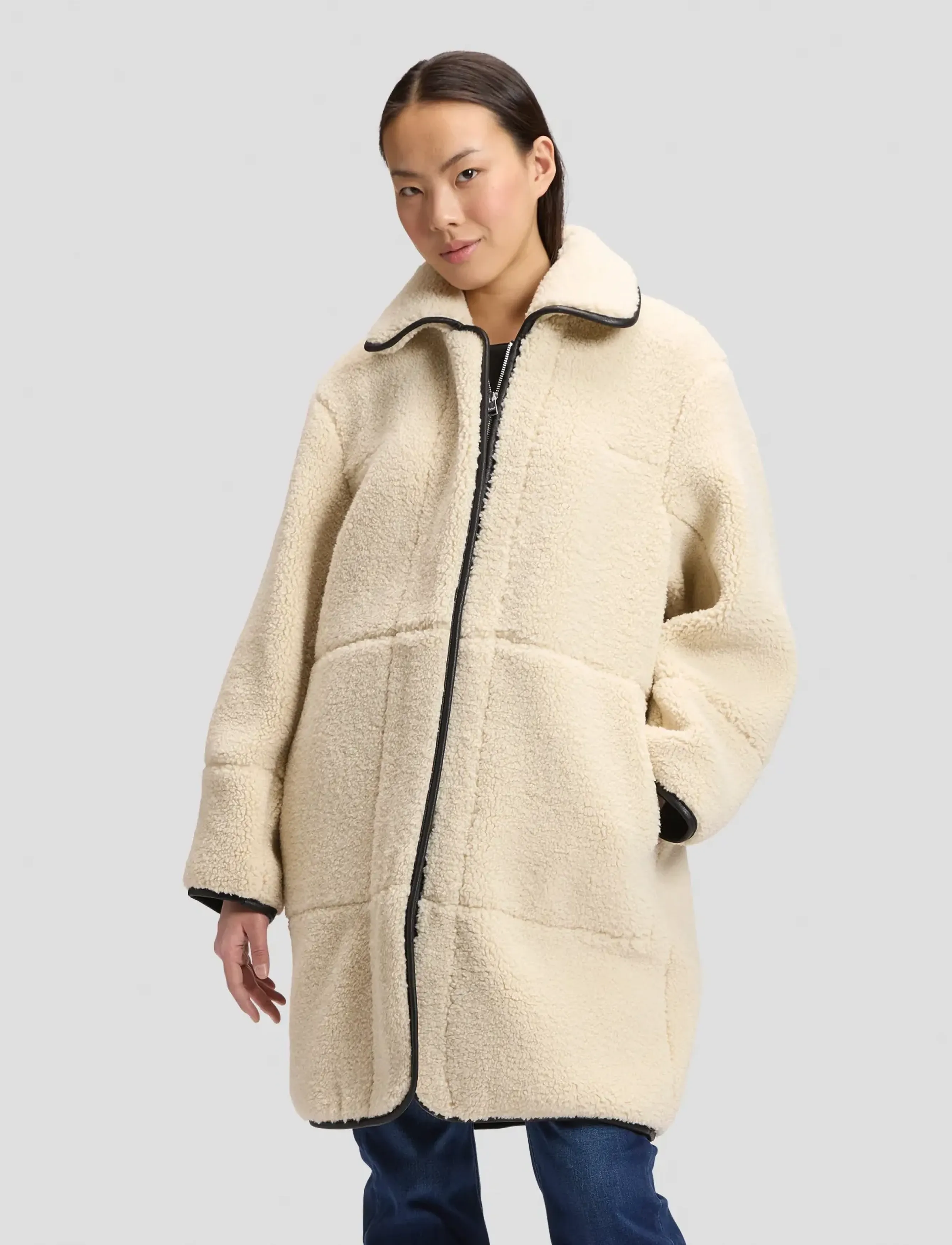 Lee Jeans TEDDY COAT - Joped ja mantlid - WARM ECRU / cream