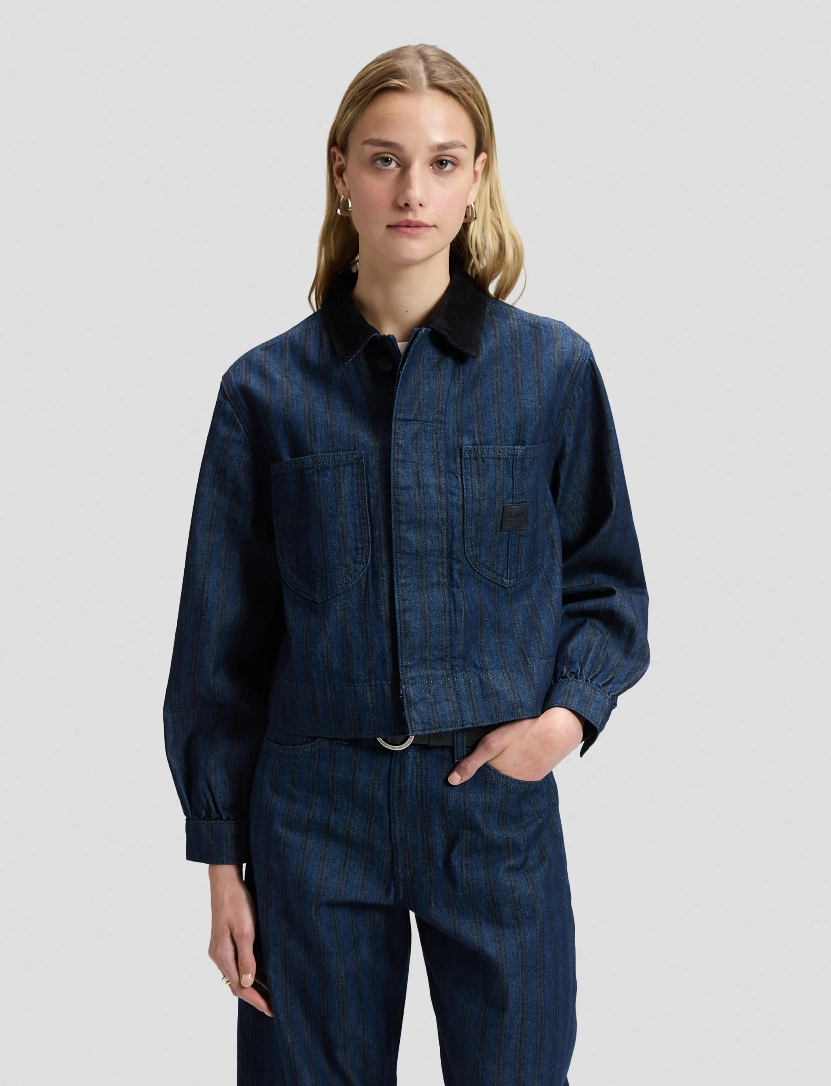 Lee Jeans CROPPED CHORE JACKET - Jackets & Coats - HICKORY RINSE / blue