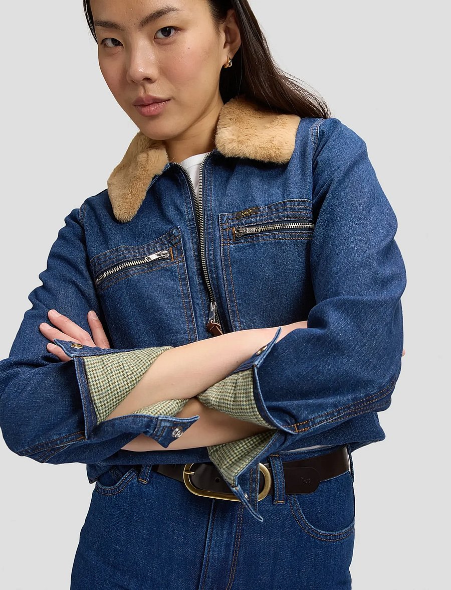 Lee Jeans - ZIP FRONT DENIM JACKET - vårjackor - laugh riot - 0