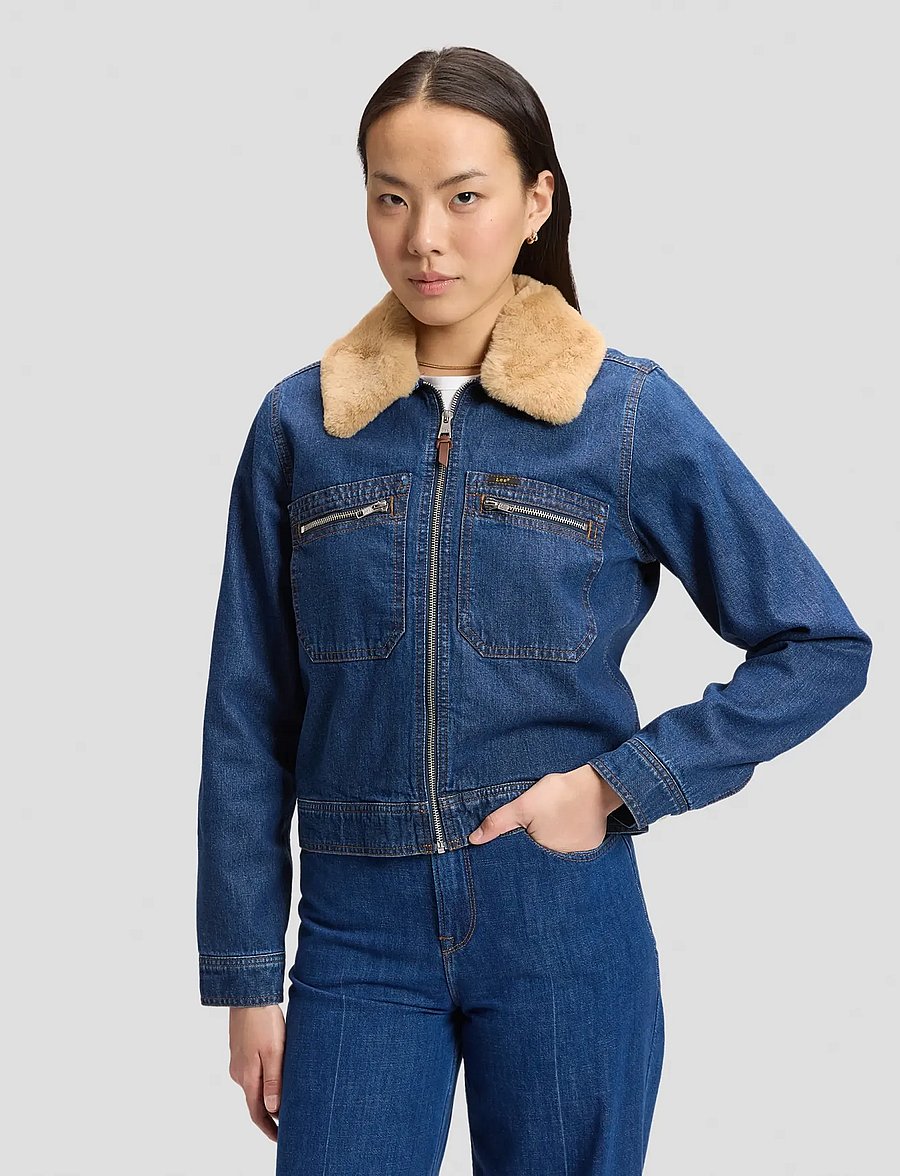Lee Jeans - ZIP FRONT DENIM JACKET - vårjackor - laugh riot - 2
