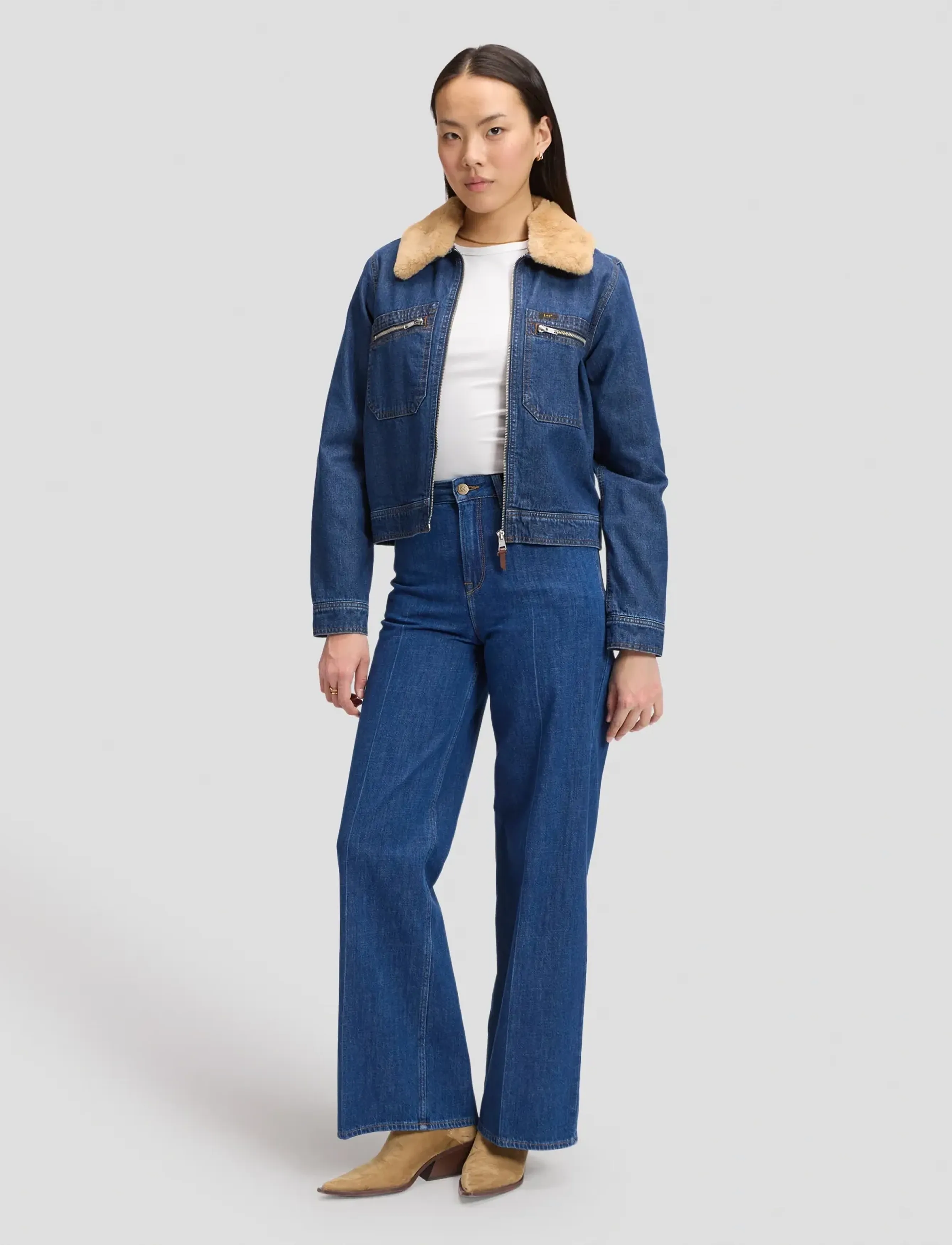 Lee Jeans - ZIP FRONT DENIM JACKET - vårjackor - laugh riot - 4