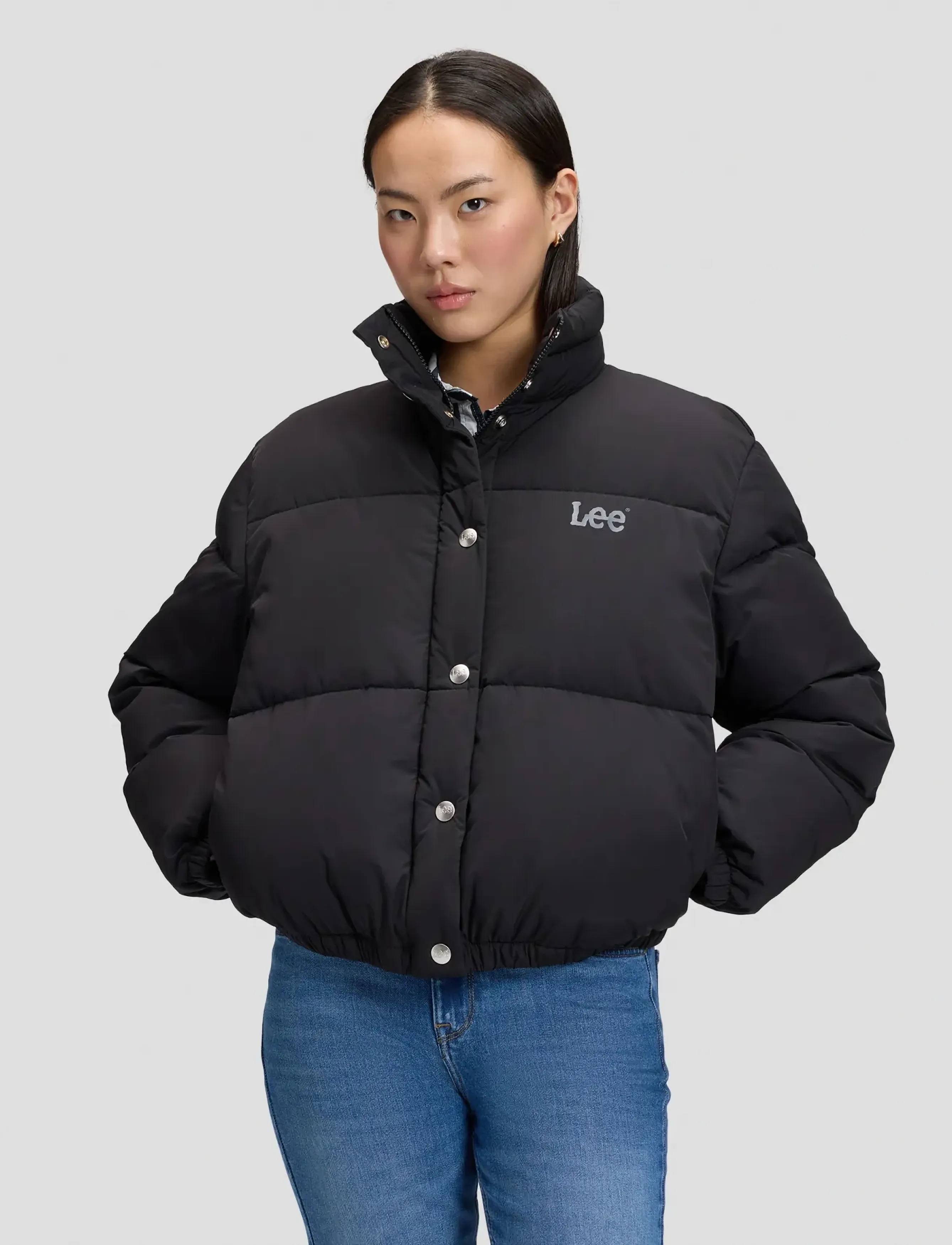 Lee Jeans SHORT PUFFER JACKET - Down jackets - BLACK / black